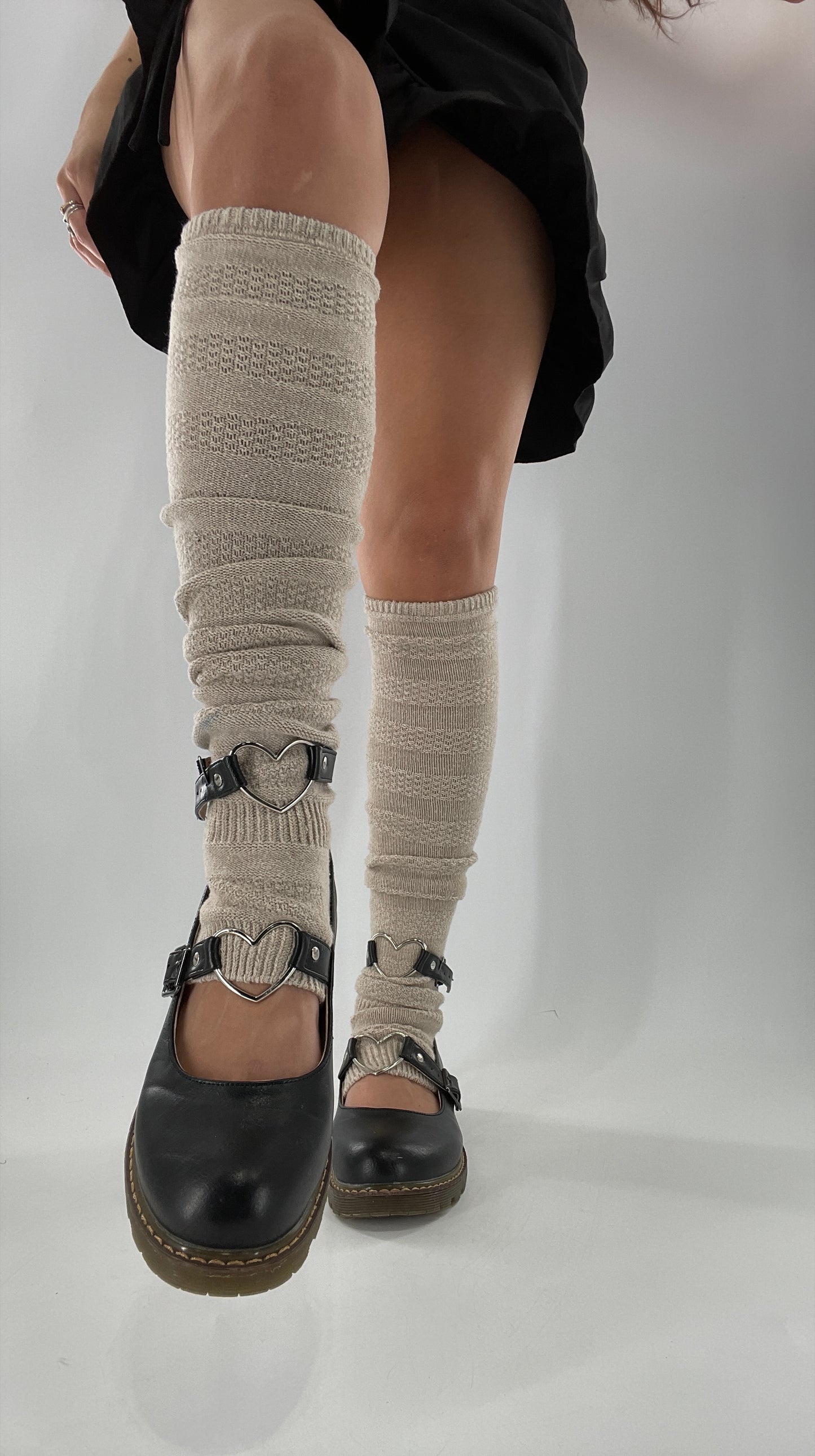 Metal Heart Buckle Anklet Mary Janes (40)