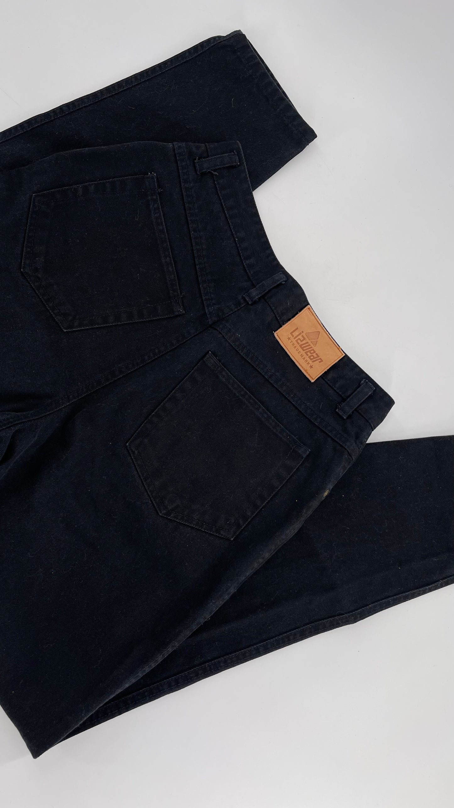 Vintage Lizwear Black Denim Straight Legs (Size 12)