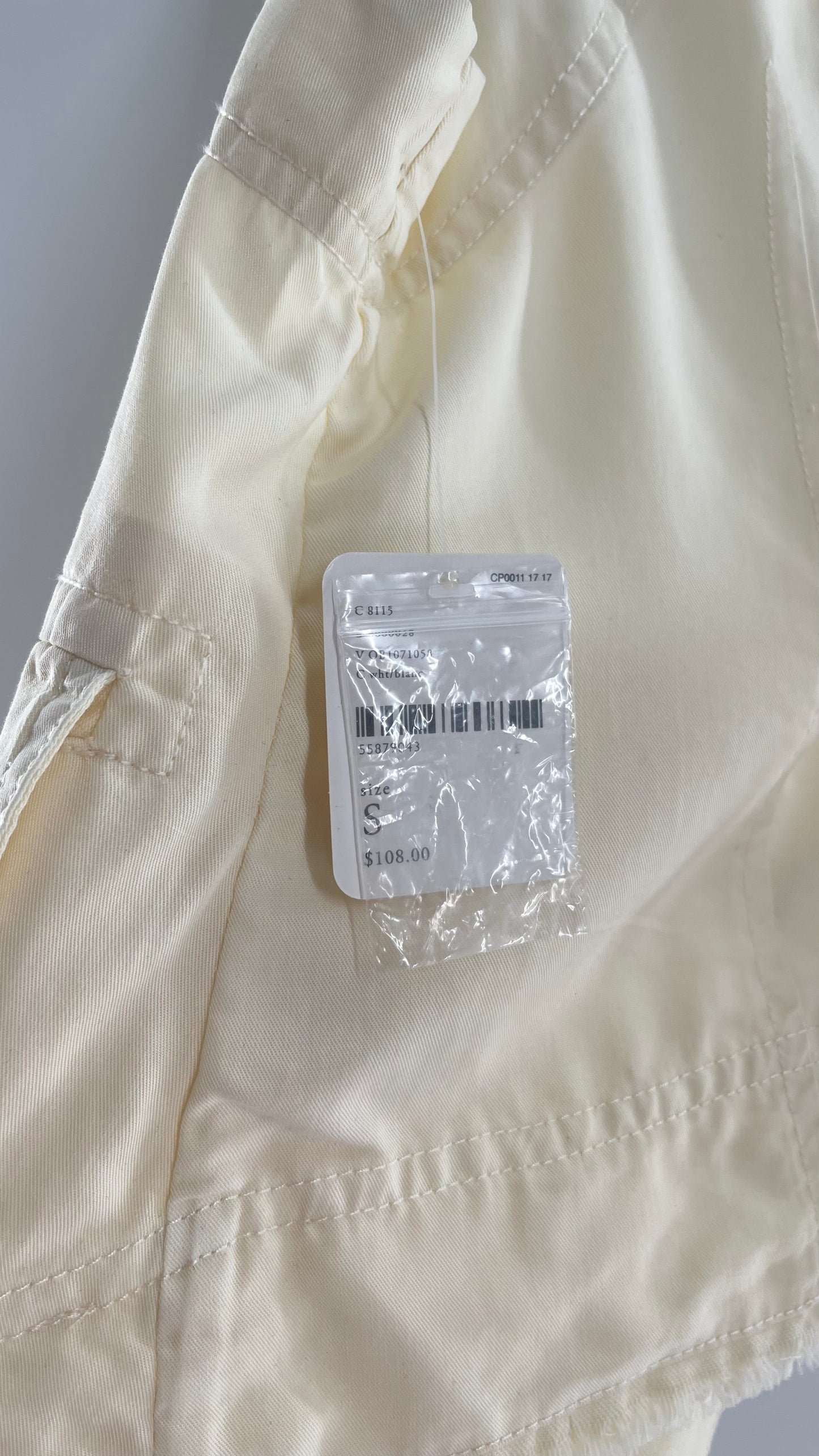 Free People Off White Military Style Vest with Tags Attached (Small)