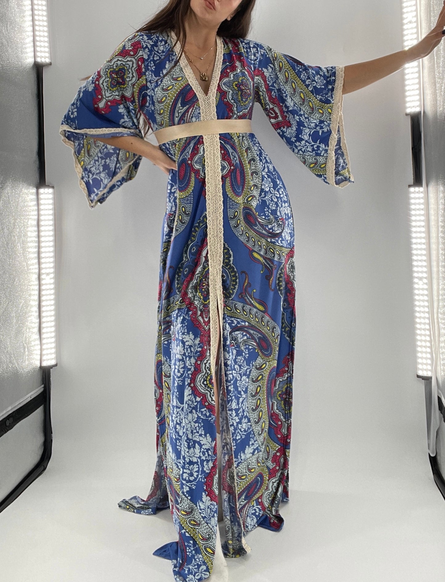 Vintage Handmade Benissimo 70s Maxi with Bell Sleeves