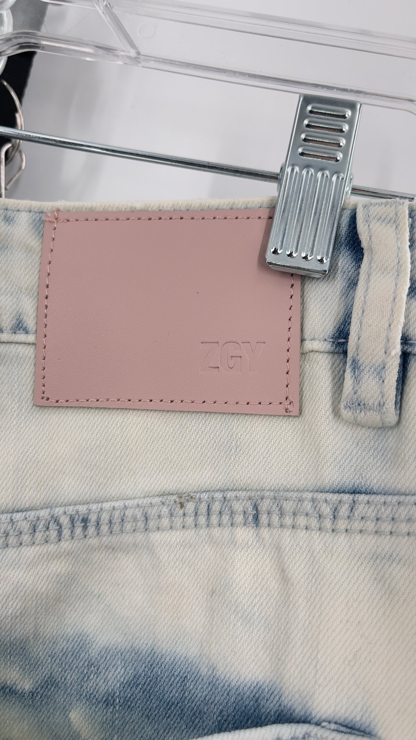 Free People X ZEEGEEWHY Acid Wash Straight Leg Jeans (27)