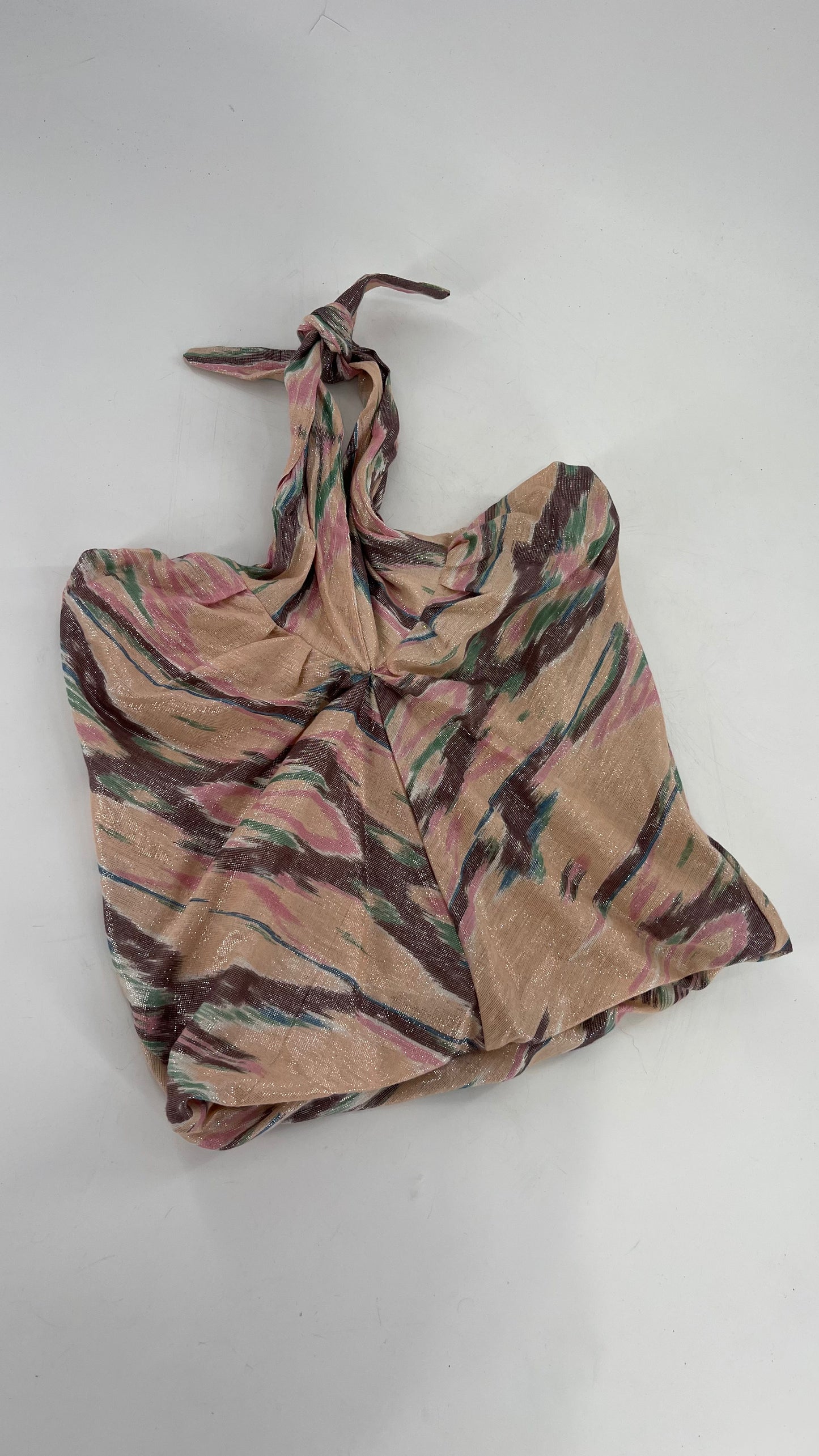 Free People Blush Pink Paint Strokes Halter (Small)