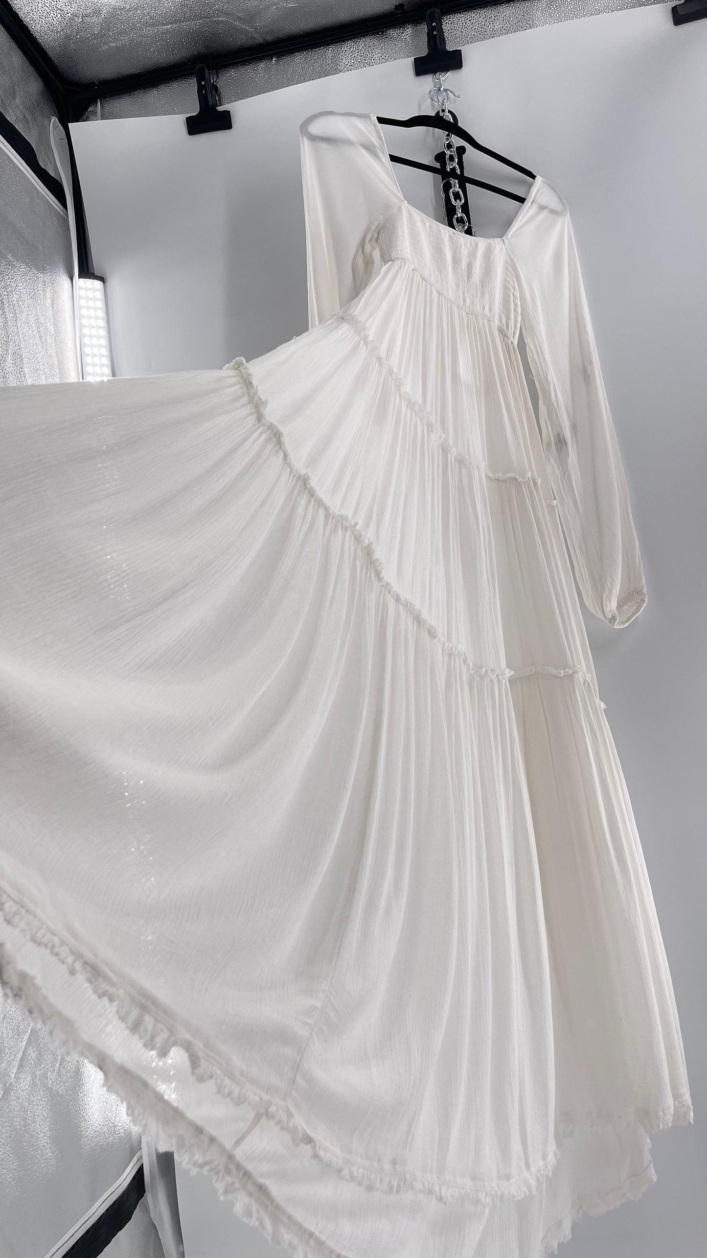 Free People Endless Summer After Dusk White Maxi (Small)