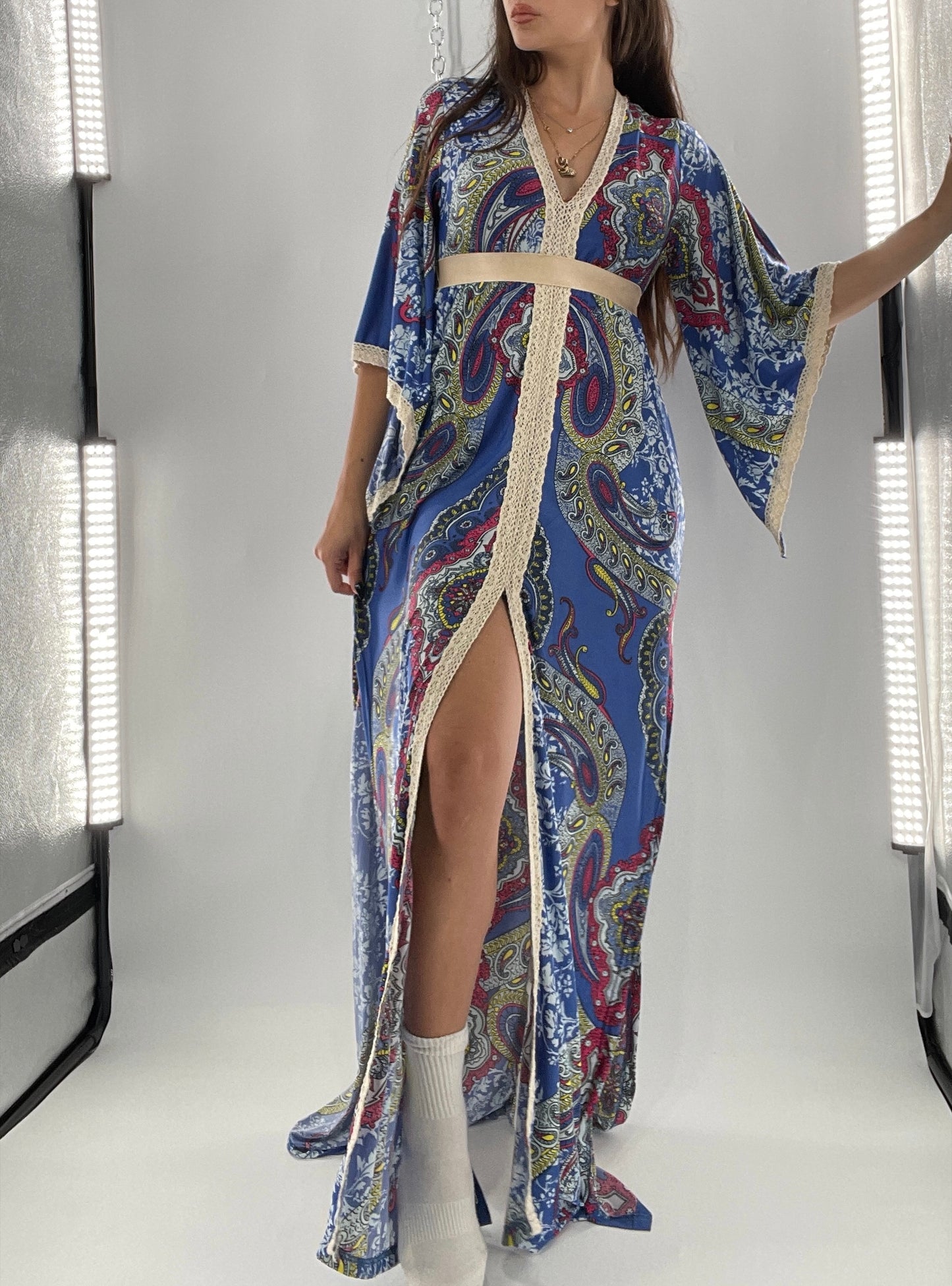 Vintage Handmade Benissimo 70s Maxi with Bell Sleeves