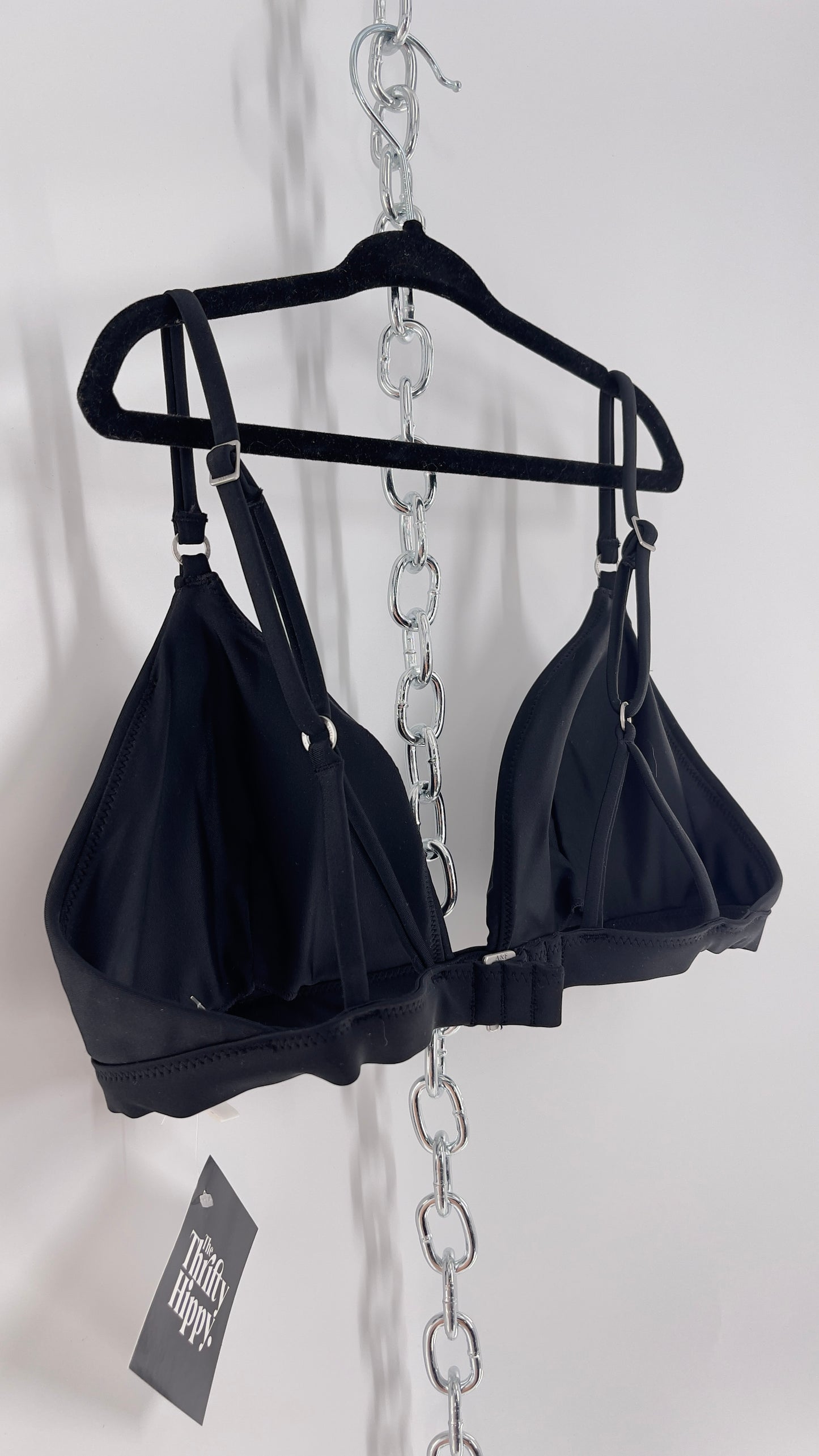 Abercrombie & Fitch Black Padded Triangle Swim Top (Medium)