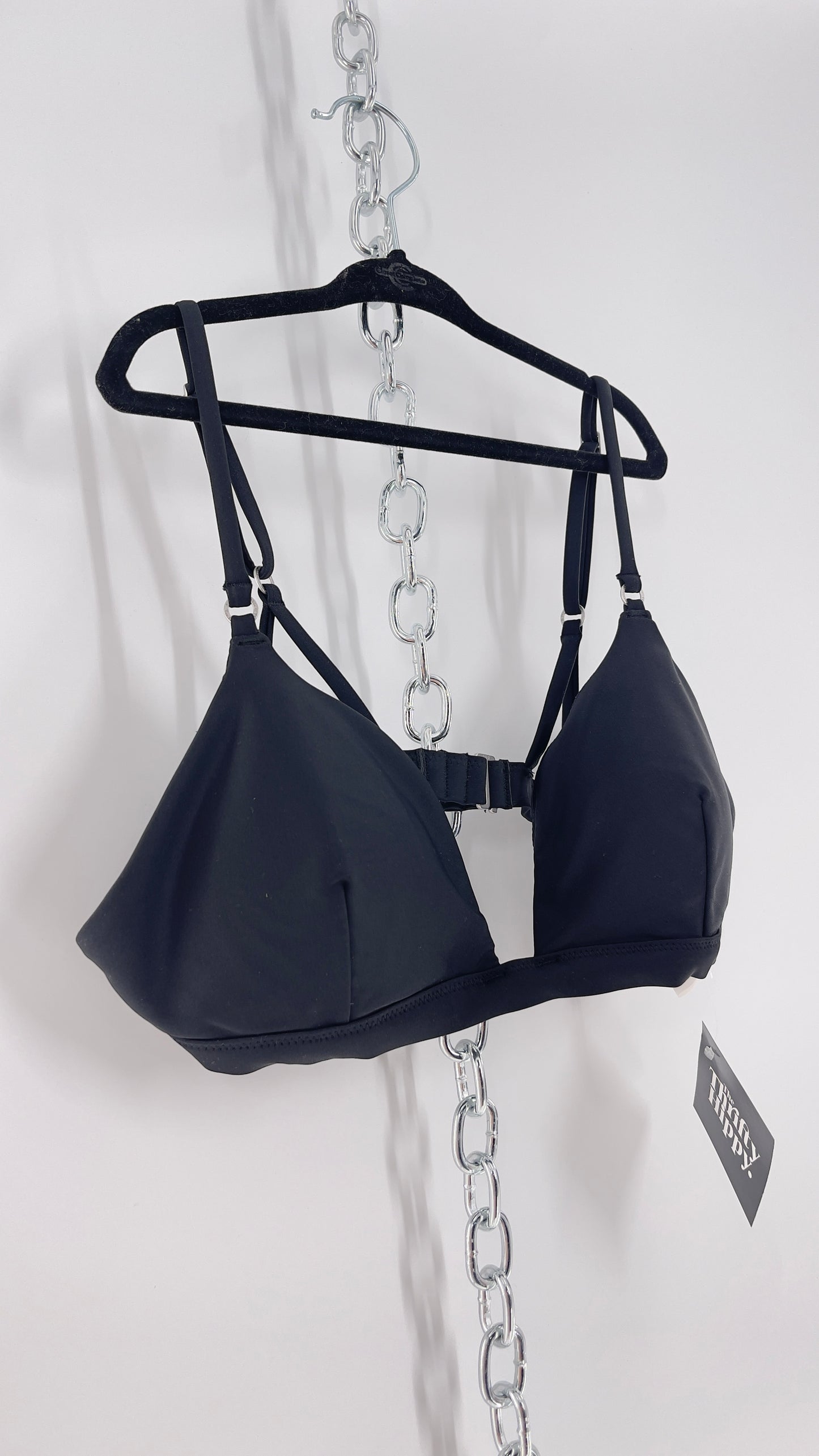 Abercrombie & Fitch Black Padded Triangle Swim Top (Medium)