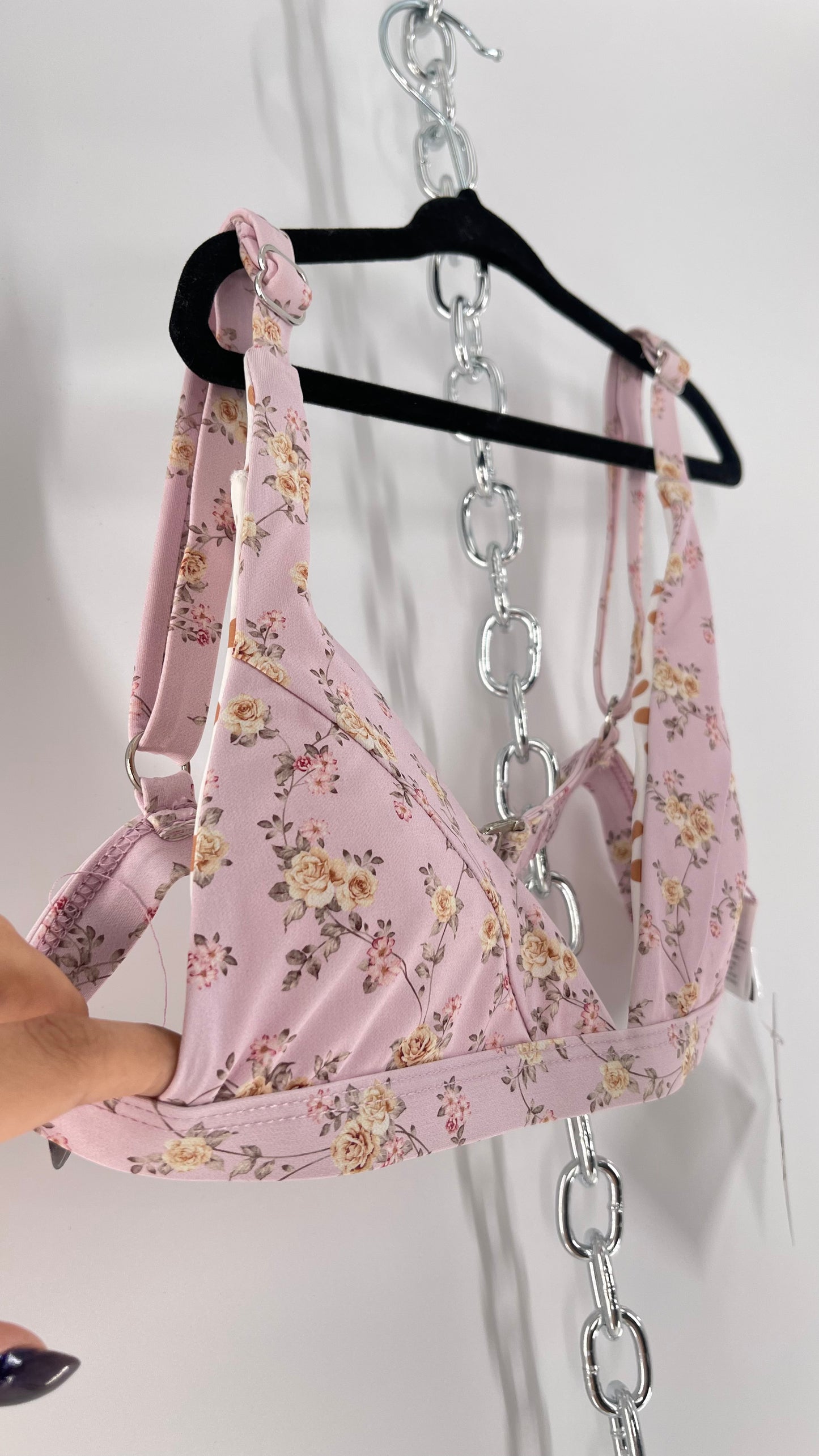 Dippin Daisy’s Blush Dainty Florals Triangle 2Piece Swimsuit (S)