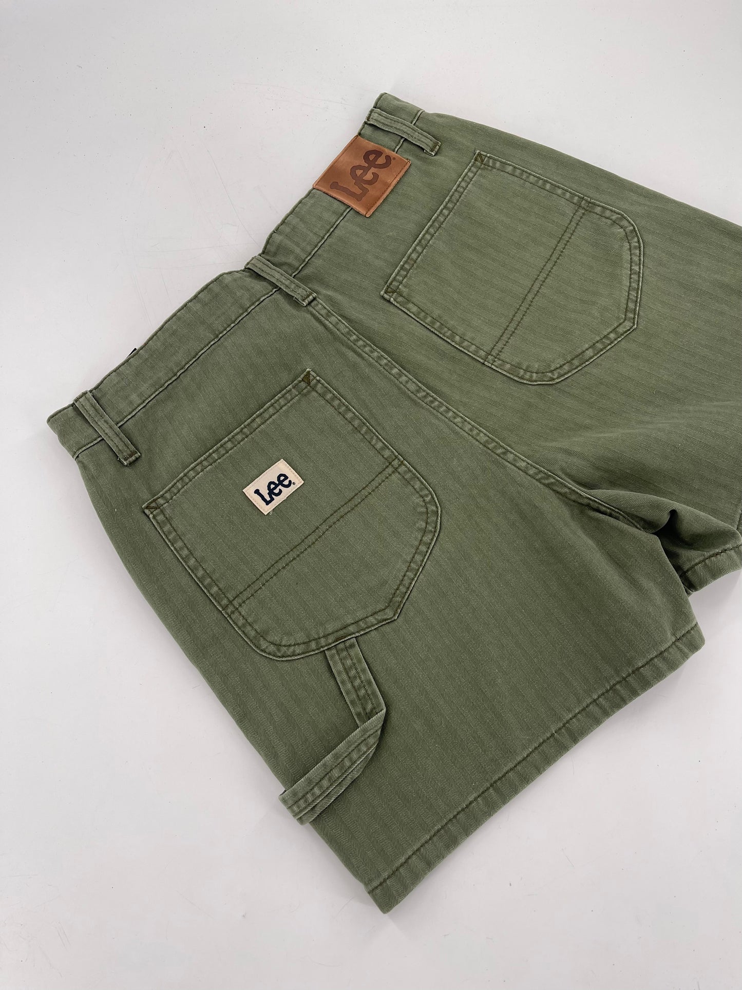 Lee X Free People Army Green Bermuda Cargo Shorts (30)