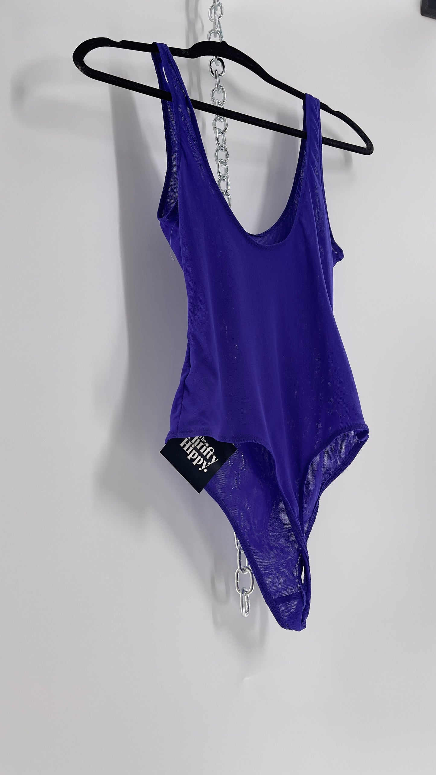 Free People Cobalt Blue Mesh Bodysuit (Small)