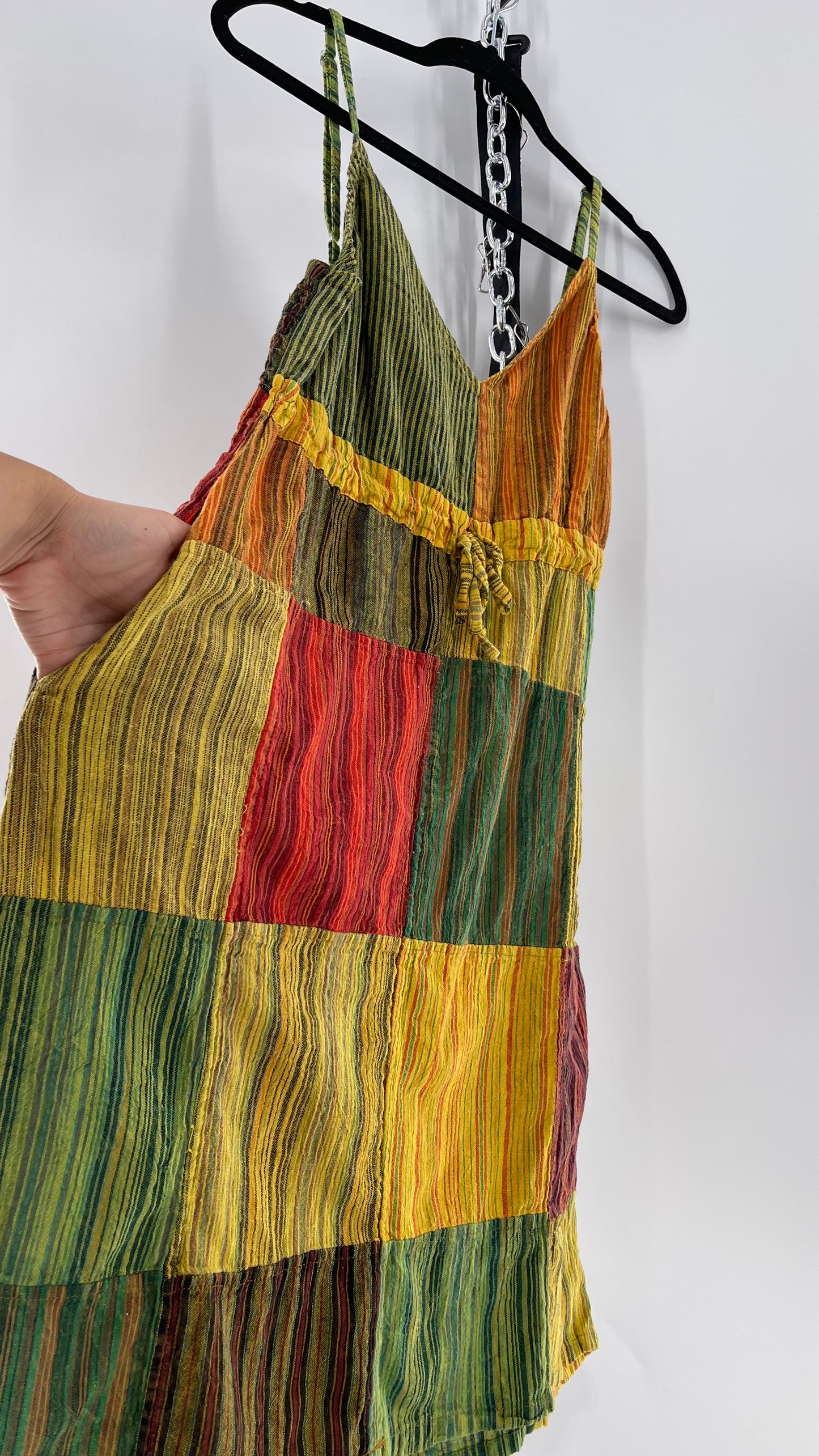 90s Jayli Hippy Rasta Patchwork Mini (XL)