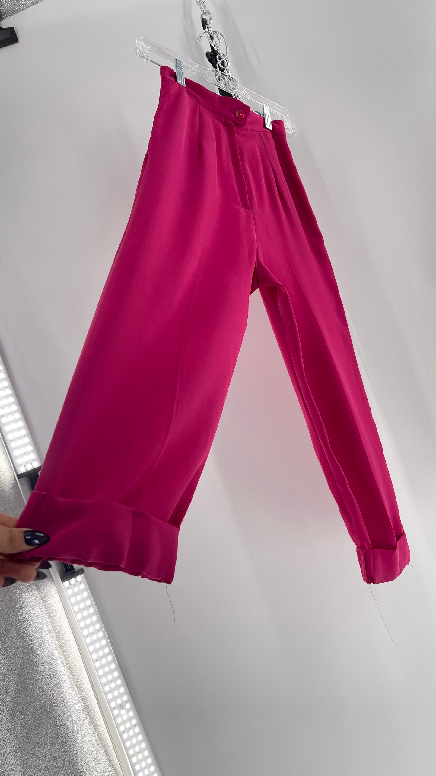 Vintage Fuchsia Silky Trouser (XS/0)