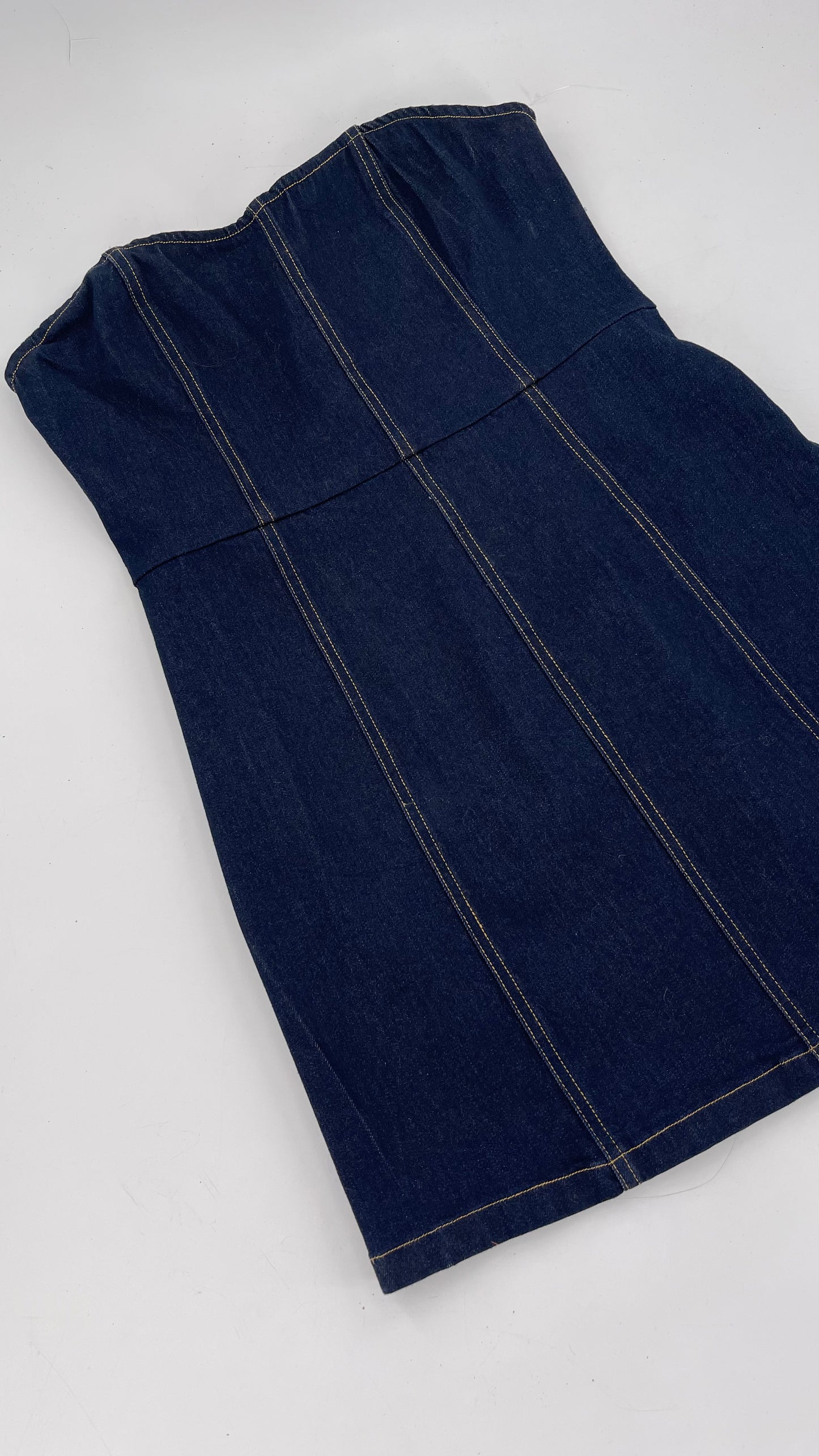 Urban Outfitters Dark Denim Tube Dress (Large)