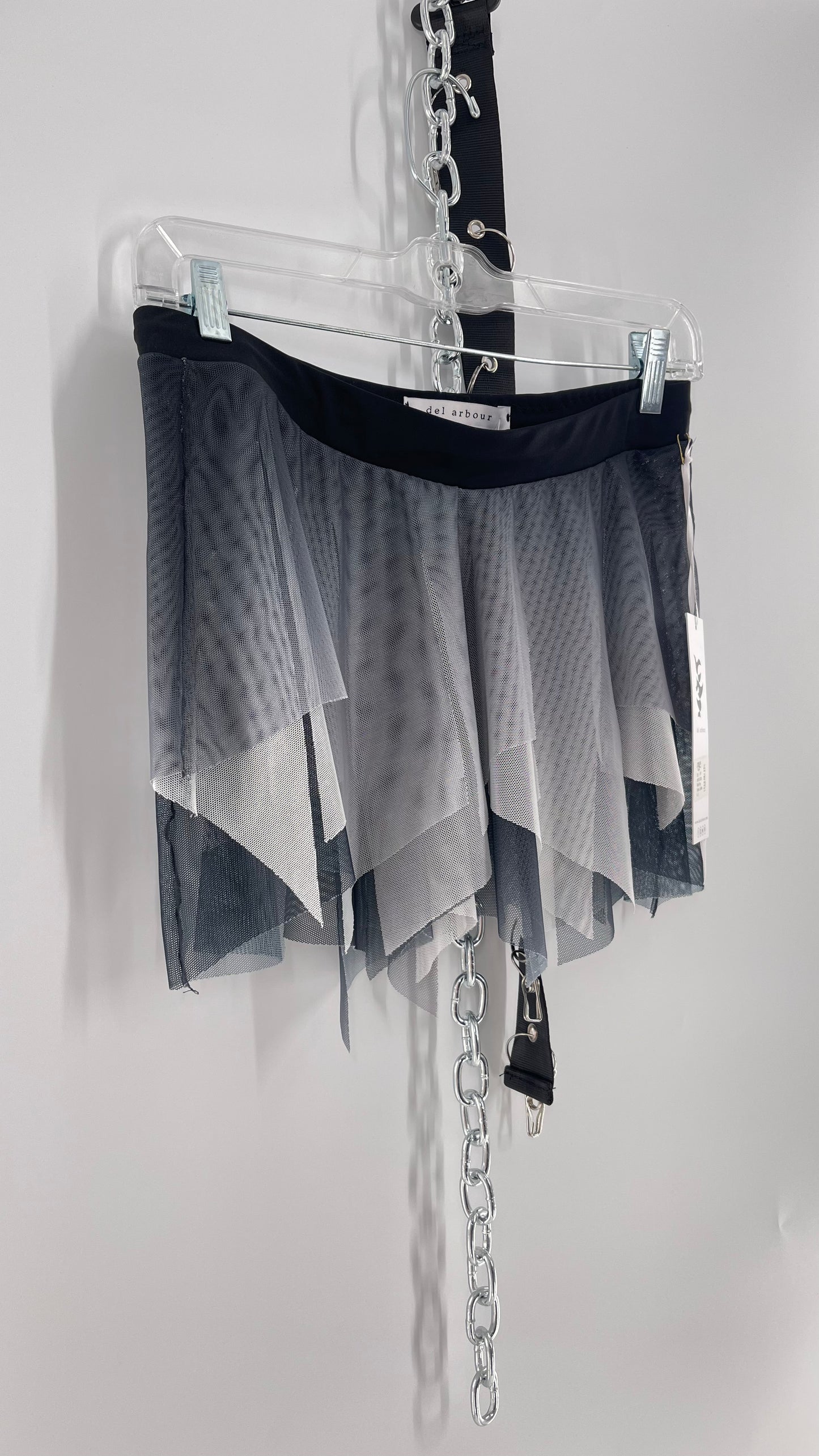 Vintage DelArbour Black Ombré Mesh Micro Mini Skirt (0-2)