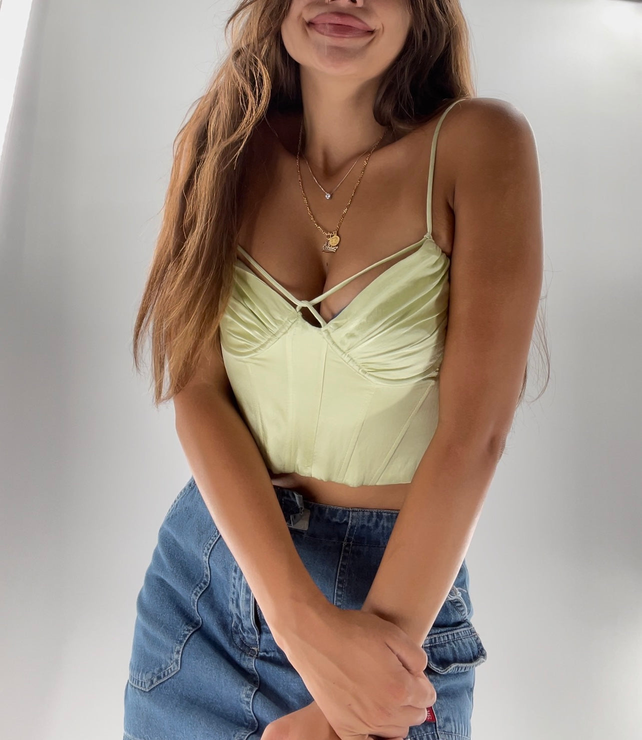 ZARA Light Green Corset (L)