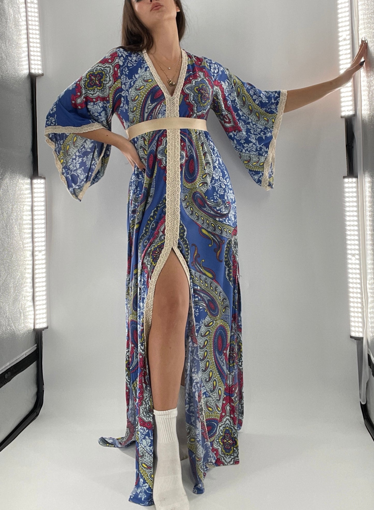 Vintage Handmade Benissimo 70s Maxi with Bell Sleeves