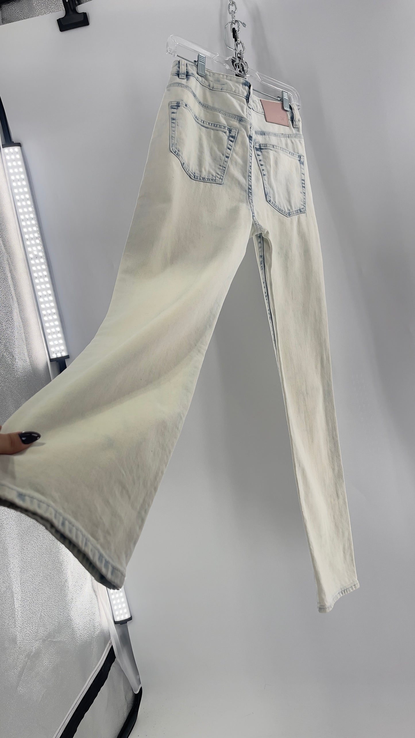 Free People X ZEEGEEWHY Acid Wash Straight Leg Jeans (27)