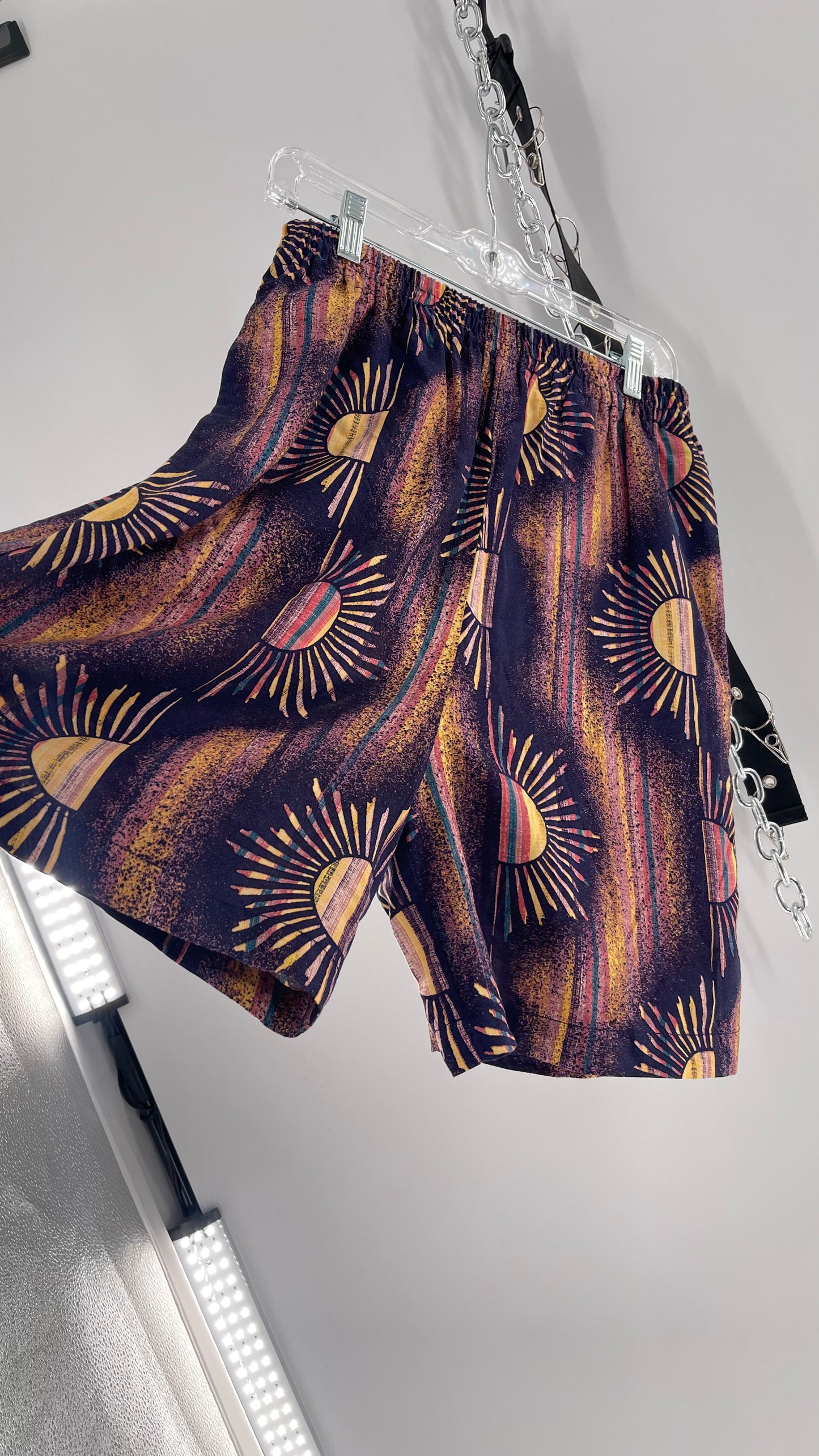 Urban Outfitters Reworked Vintage Indigo Sunsets High Waisted Shorts (Medium)