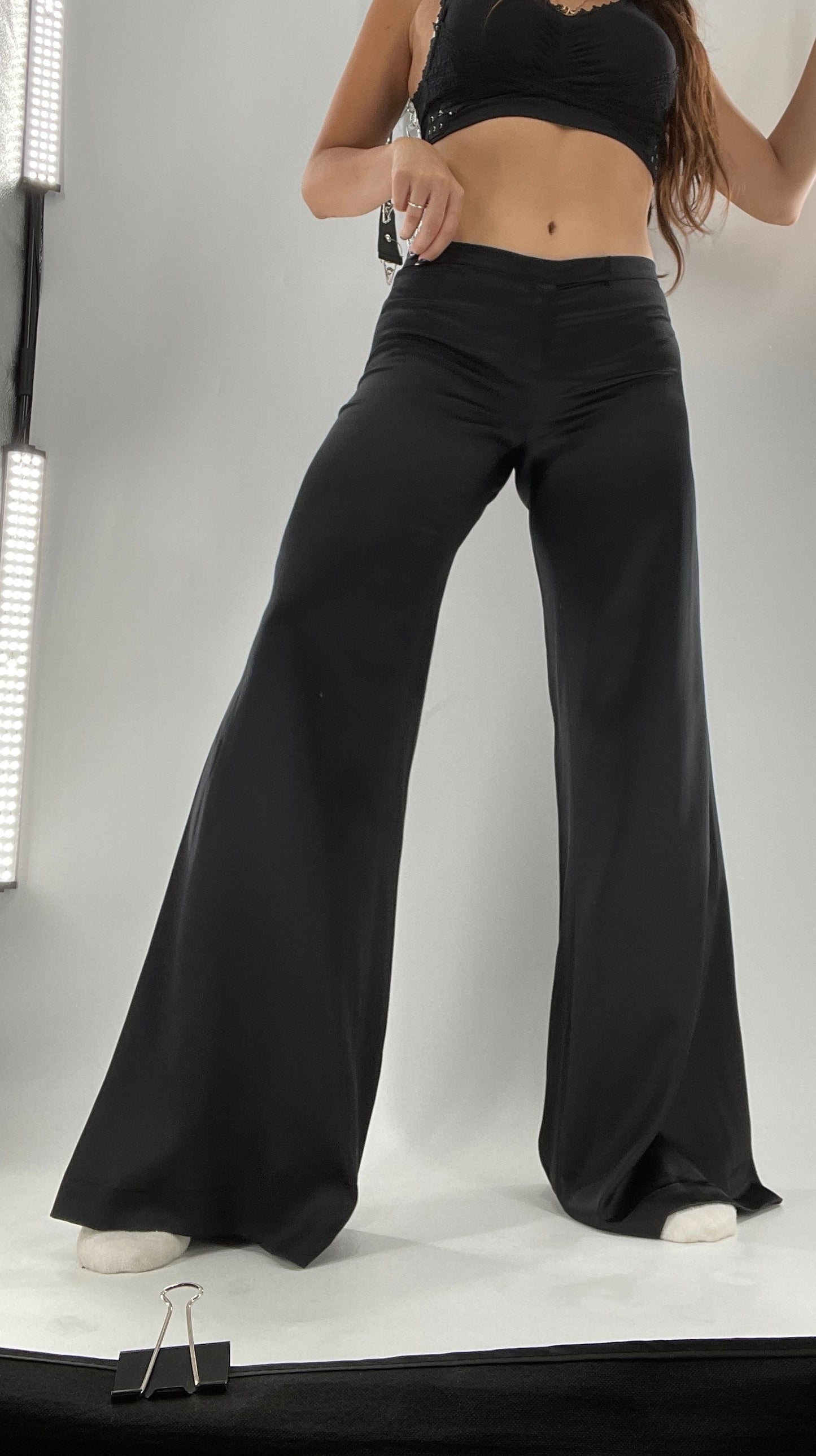 Vintage Vivienne Tam 100% Silk Low Rise Wide Legs (4)