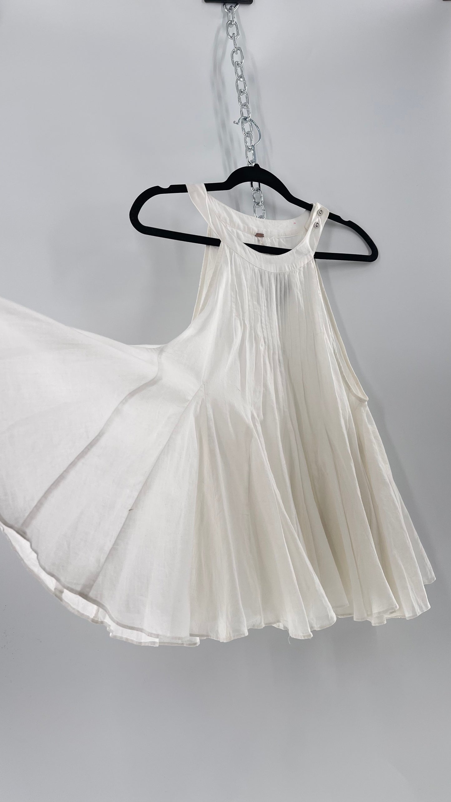 Free People White Pleated Tank (Medium)