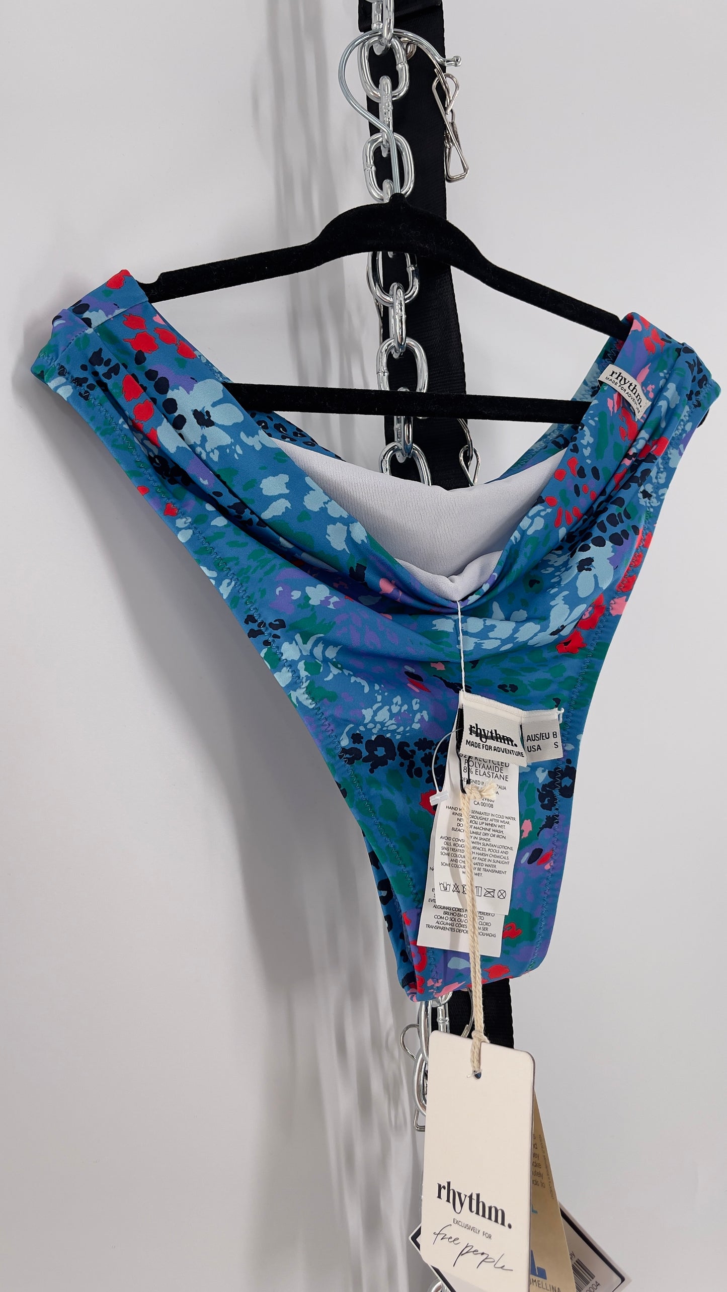 RHYTHM. Blue Mombasa Xanadu 82% Recycled Bikini Bottom (S)