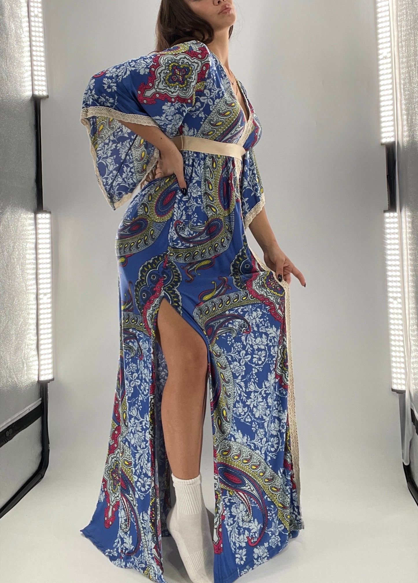 Vintage Handmade Benissimo 70s Maxi with Bell Sleeves