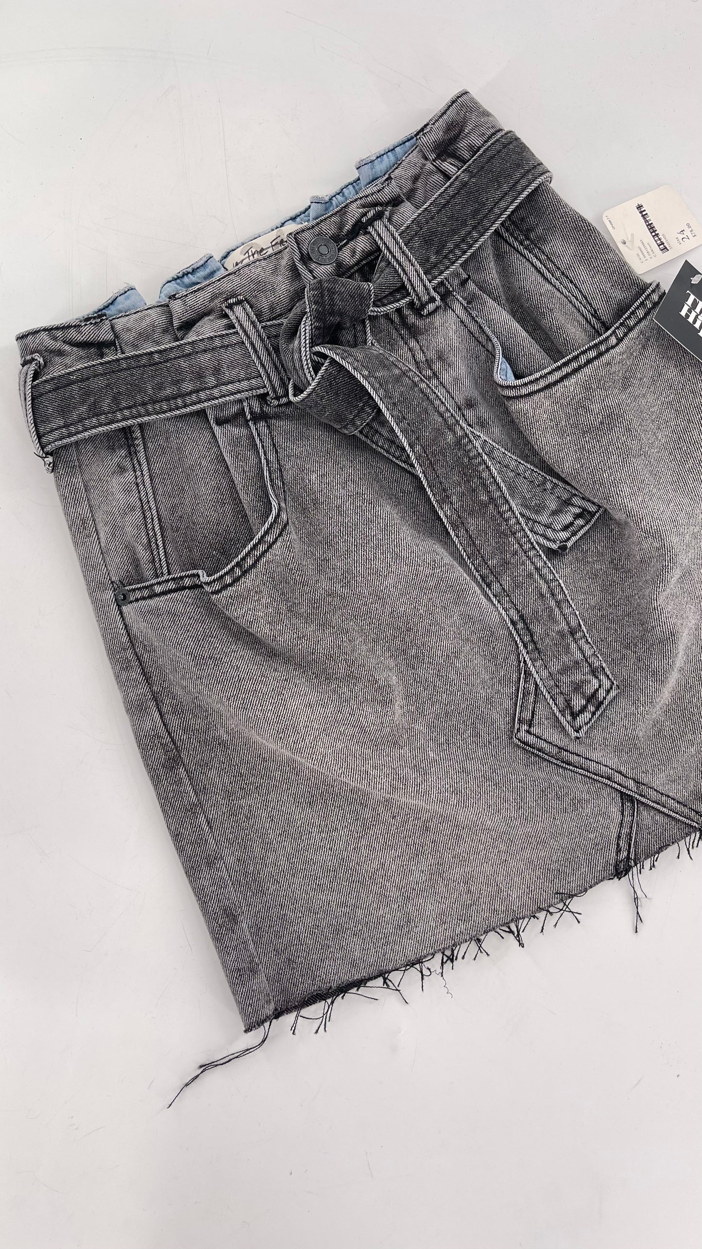 Free People Charcoal Denim Skirt (24)