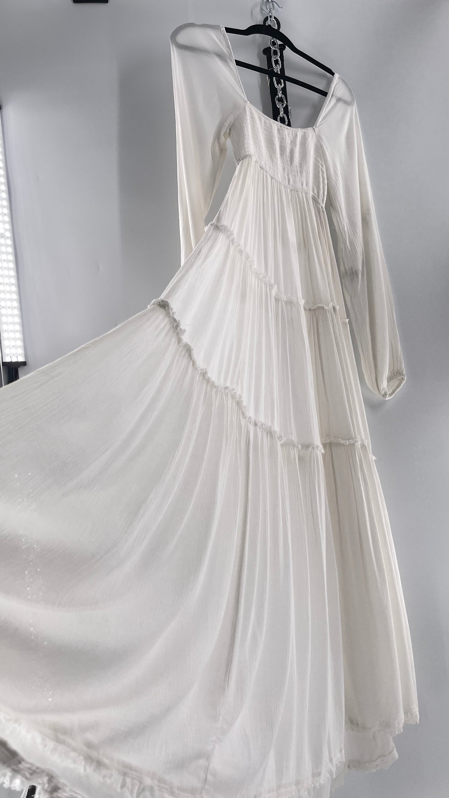 Free People Endless Summer After Dusk White Maxi (Small)