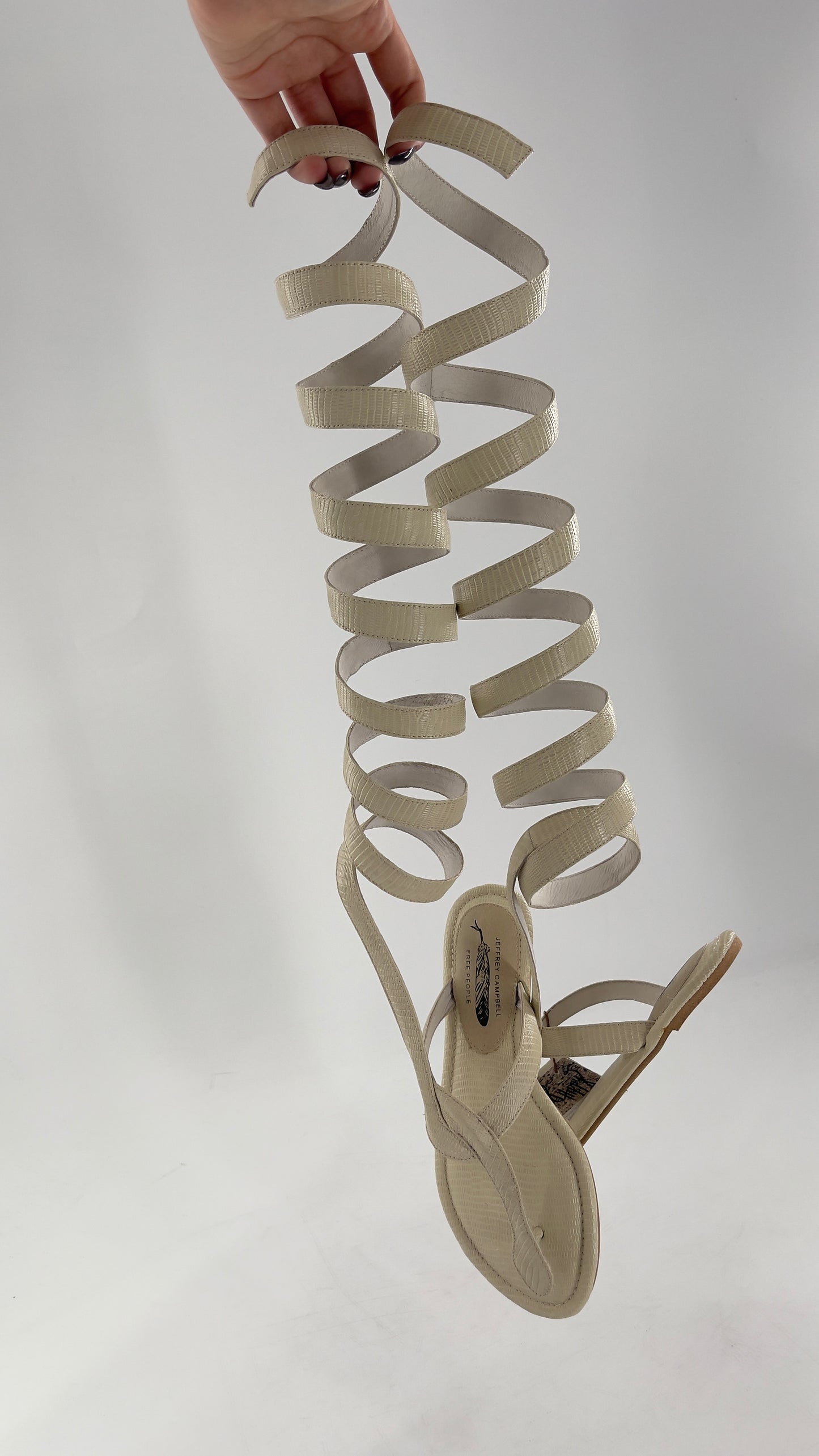 Free People X Jeffrey Campbell Slinky Mid Calf Wrap Around Sandal (6)