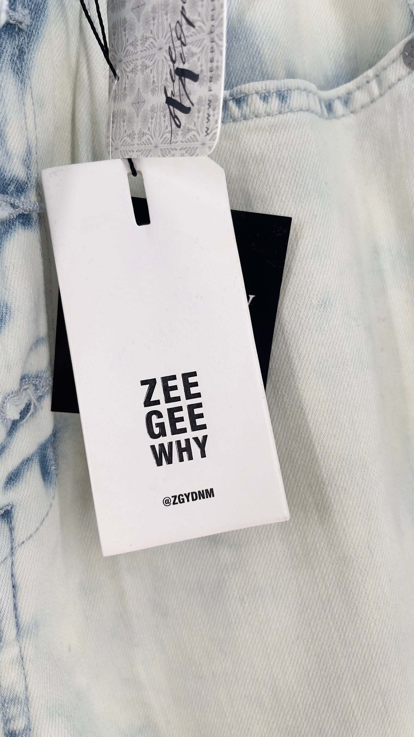 Free People X ZEEGEEWHY Acid Wash Straight Leg Jeans (27)