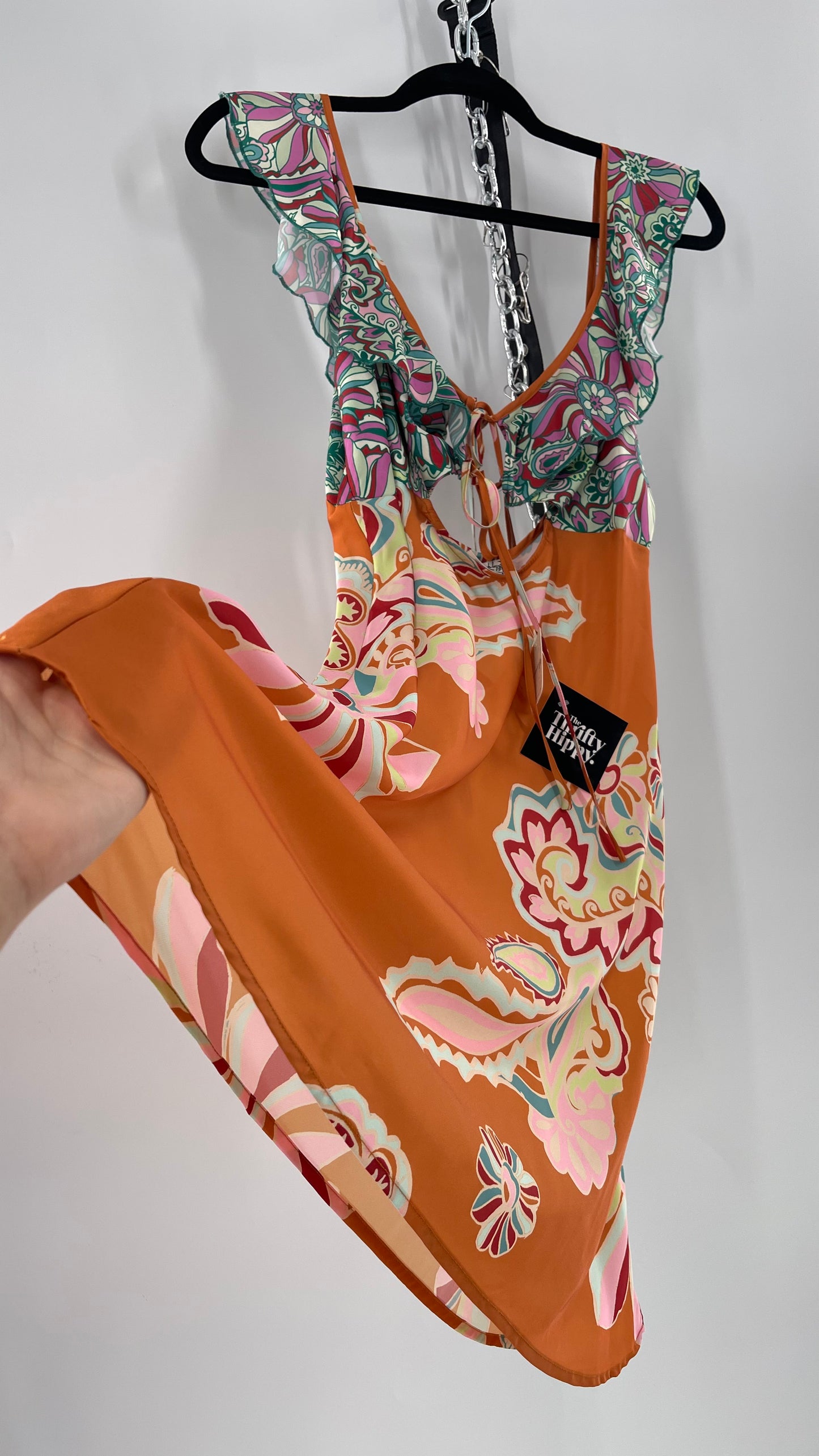 Intimately Free People Funky Patterned Slip Mini Dress (Large)
