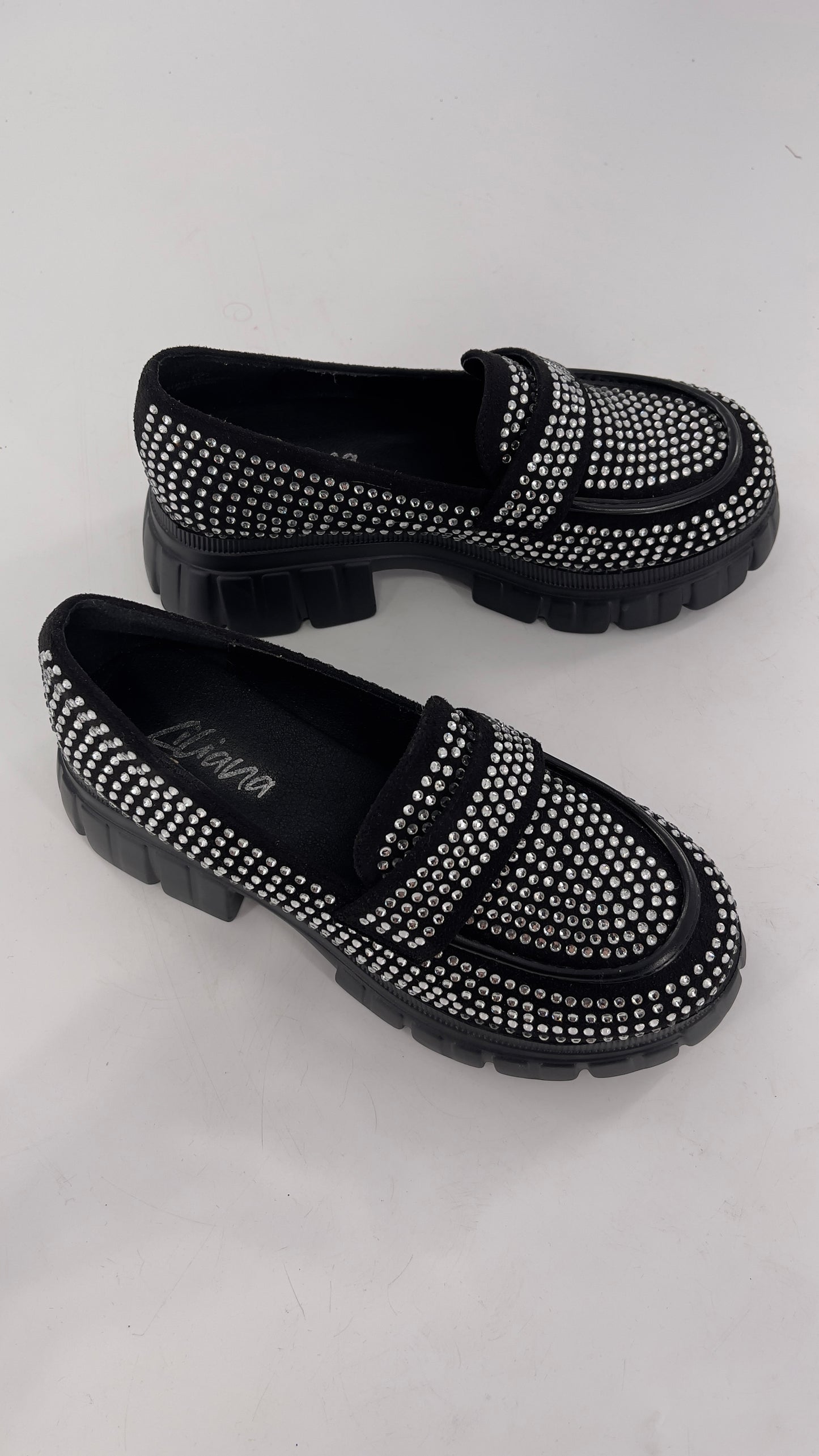 Liliana Bedazzled Rhinestone Platform Oxfords (7)