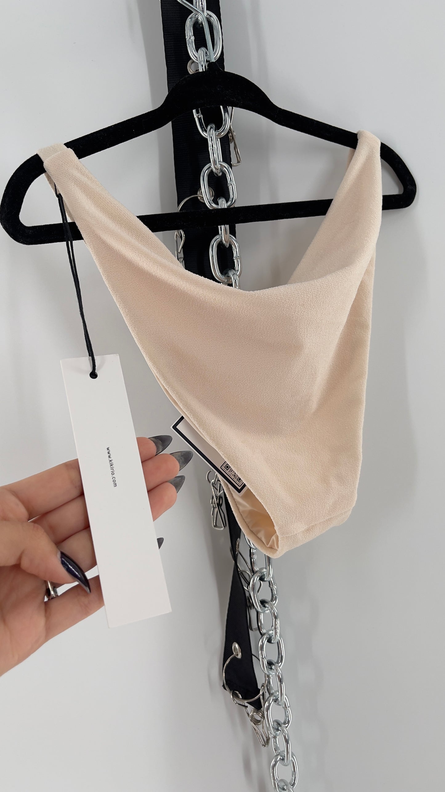 KIKIRIO Blush Pink 90s Cut Bikini Bottom (Small)