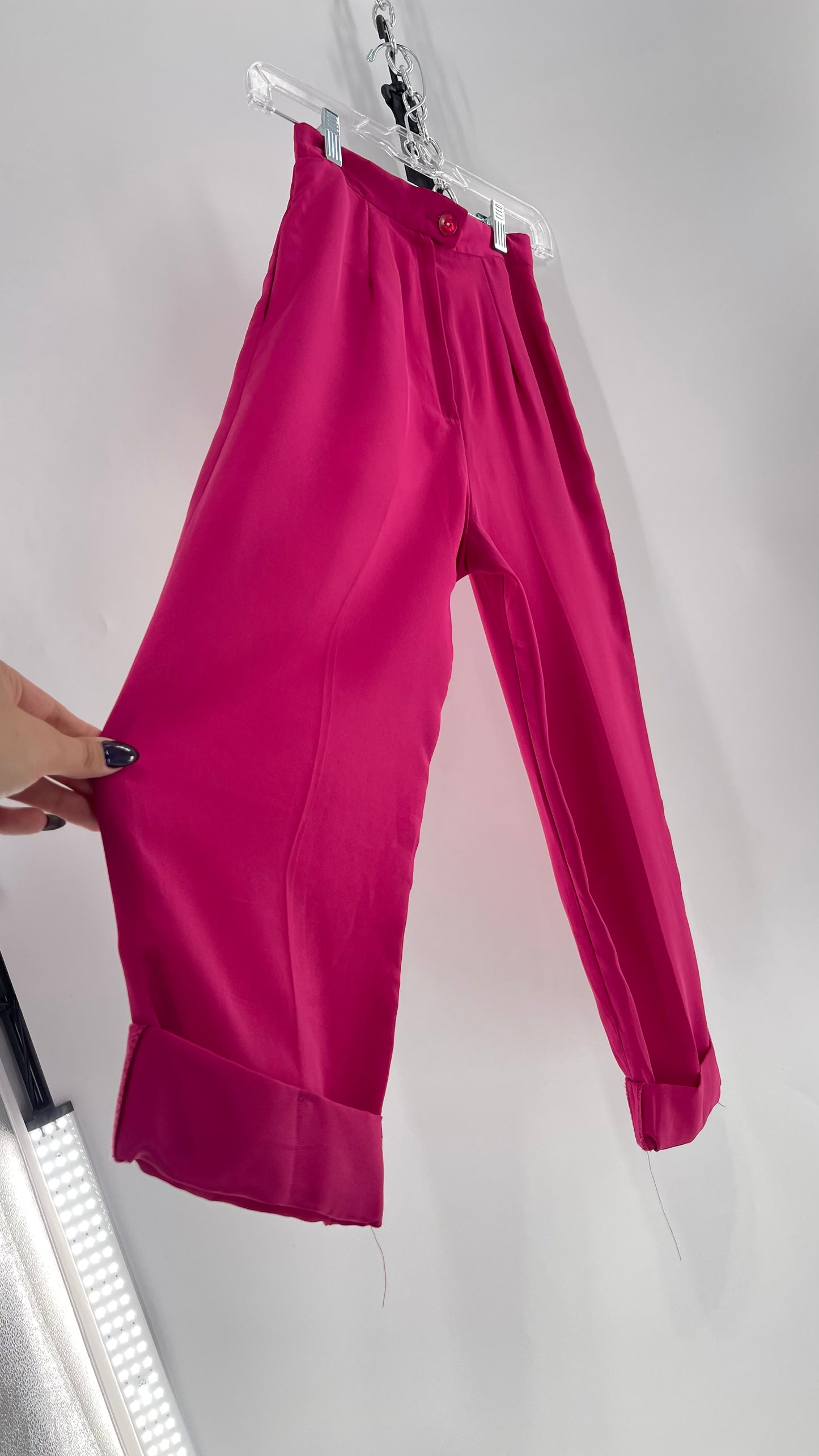 Vintage Fuchsia Silky Trouser (XS/0)