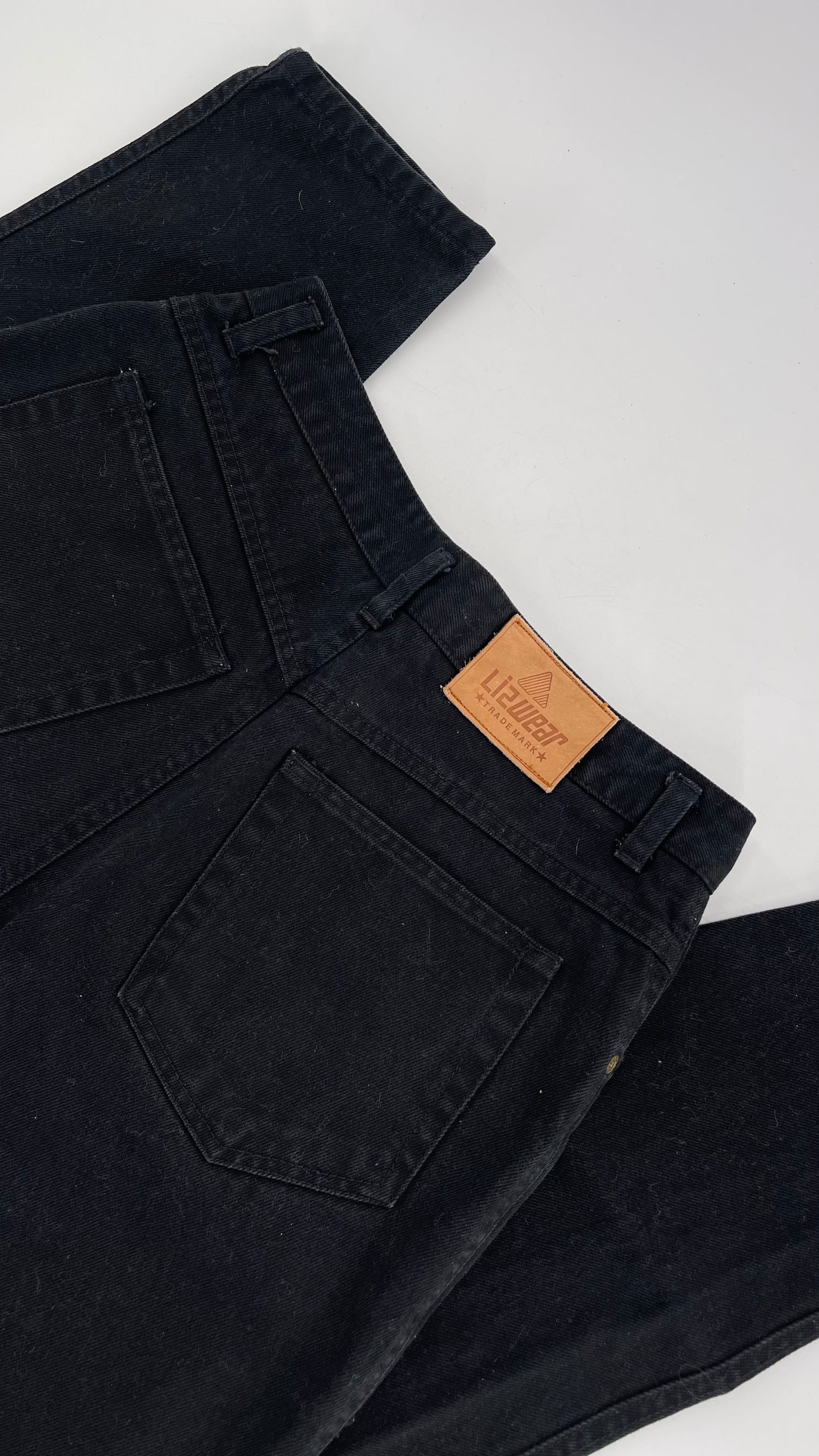 Vintage Lizwear Black Denim Straight Legs (Size 12)