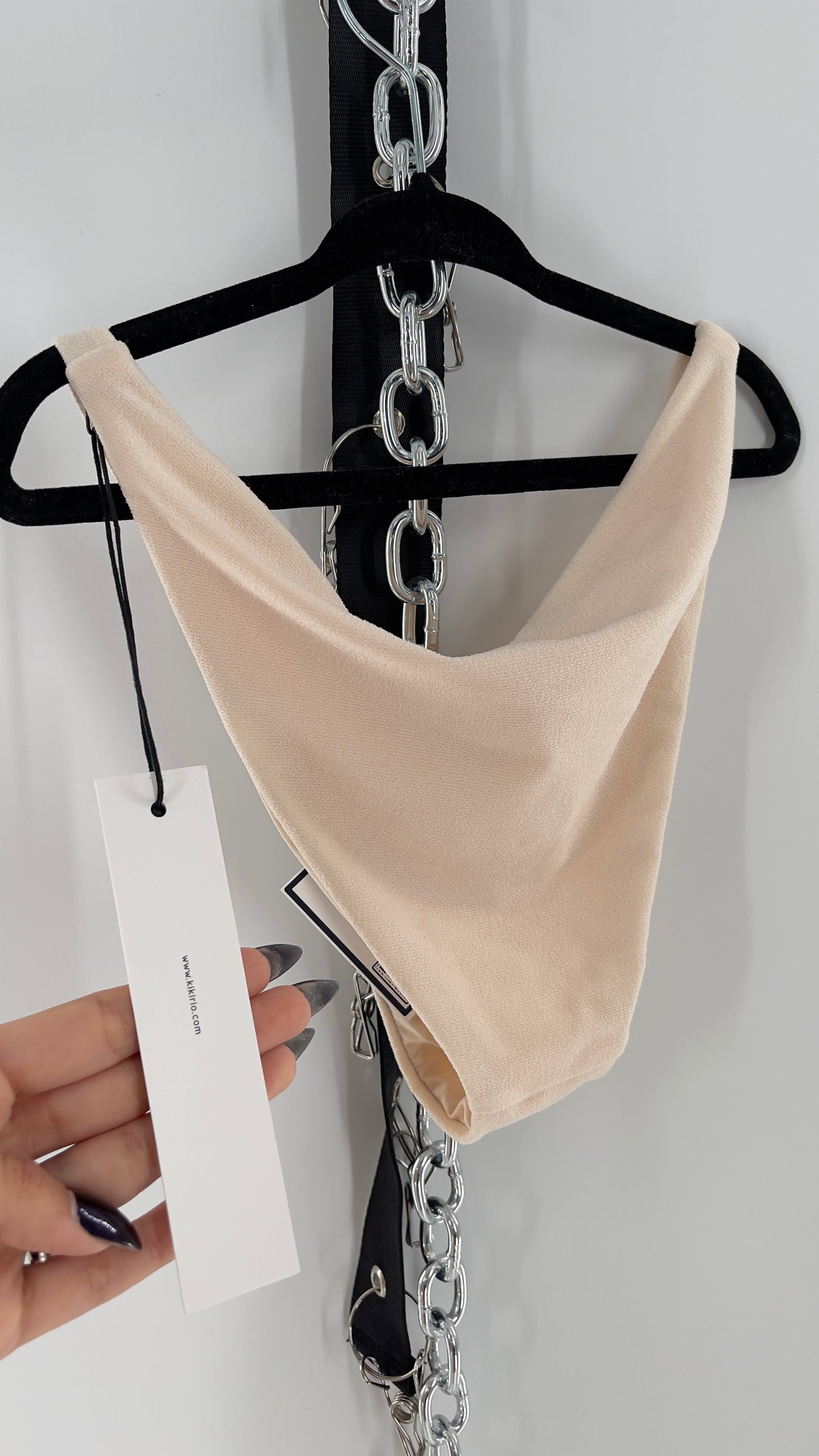KIKIRIO Blush Pink 90s Cut Bikini Bottom (Small)