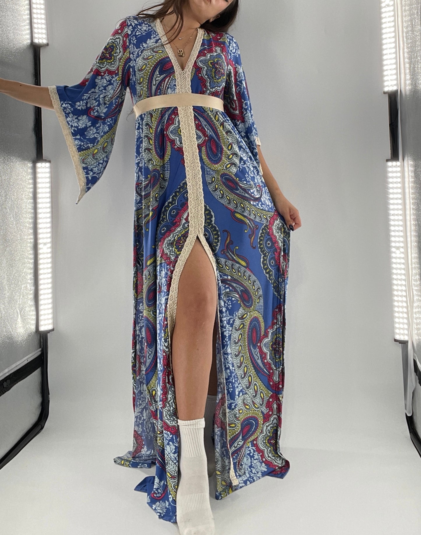 Vintage Handmade Benissimo 70s Maxi with Bell Sleeves