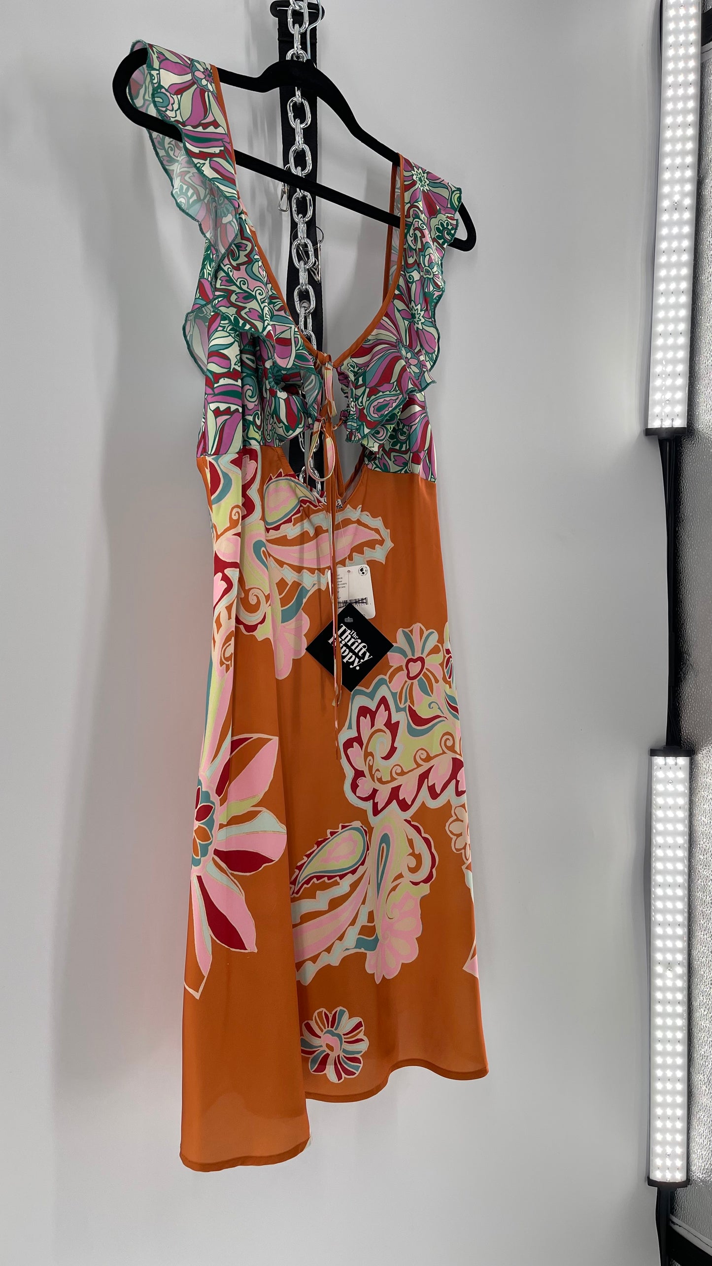 Intimately Free People Funky Patterned Slip Mini Dress (Large)