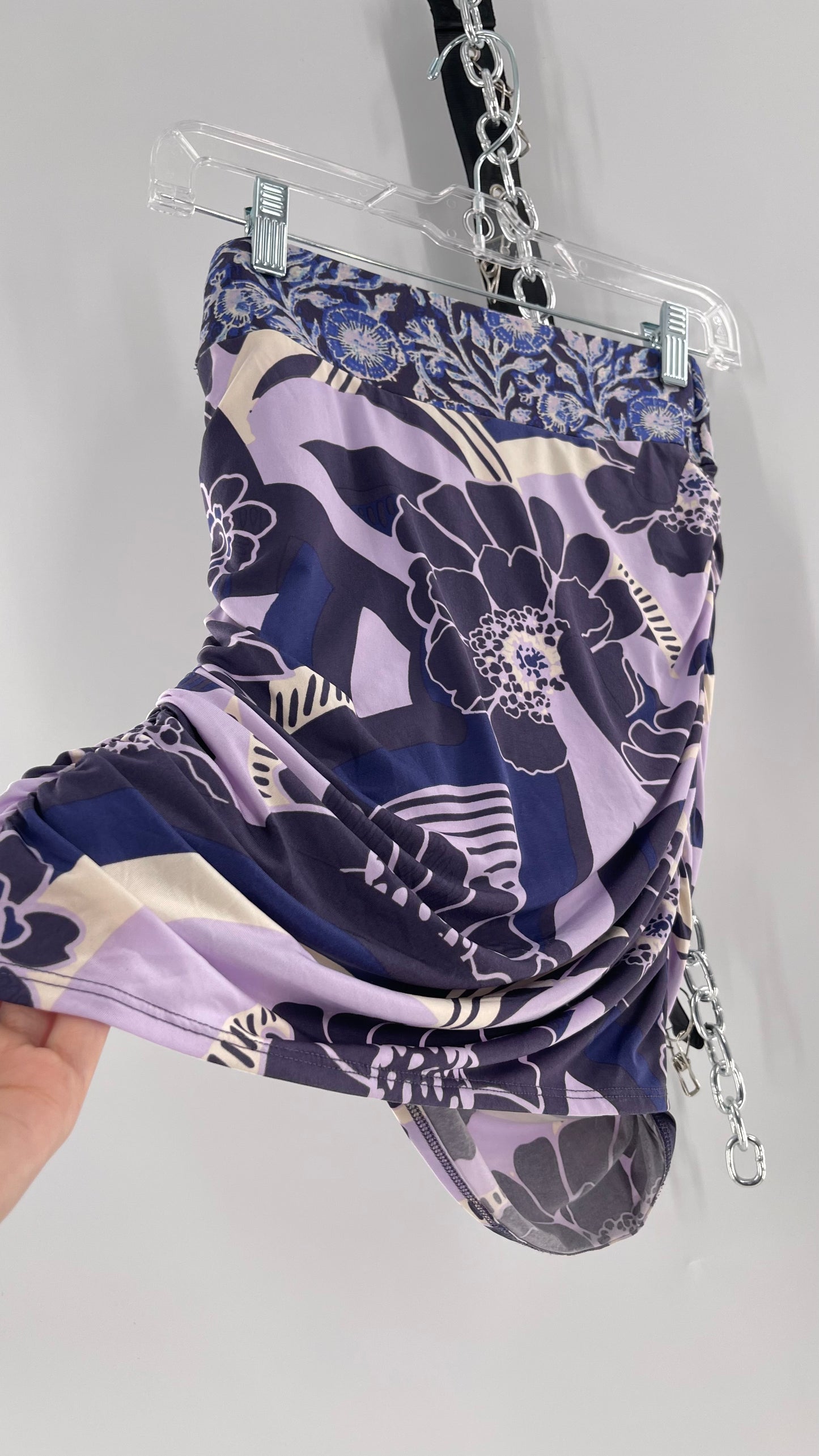 Free People Mixed Pattern Purple Skirt (XS)
