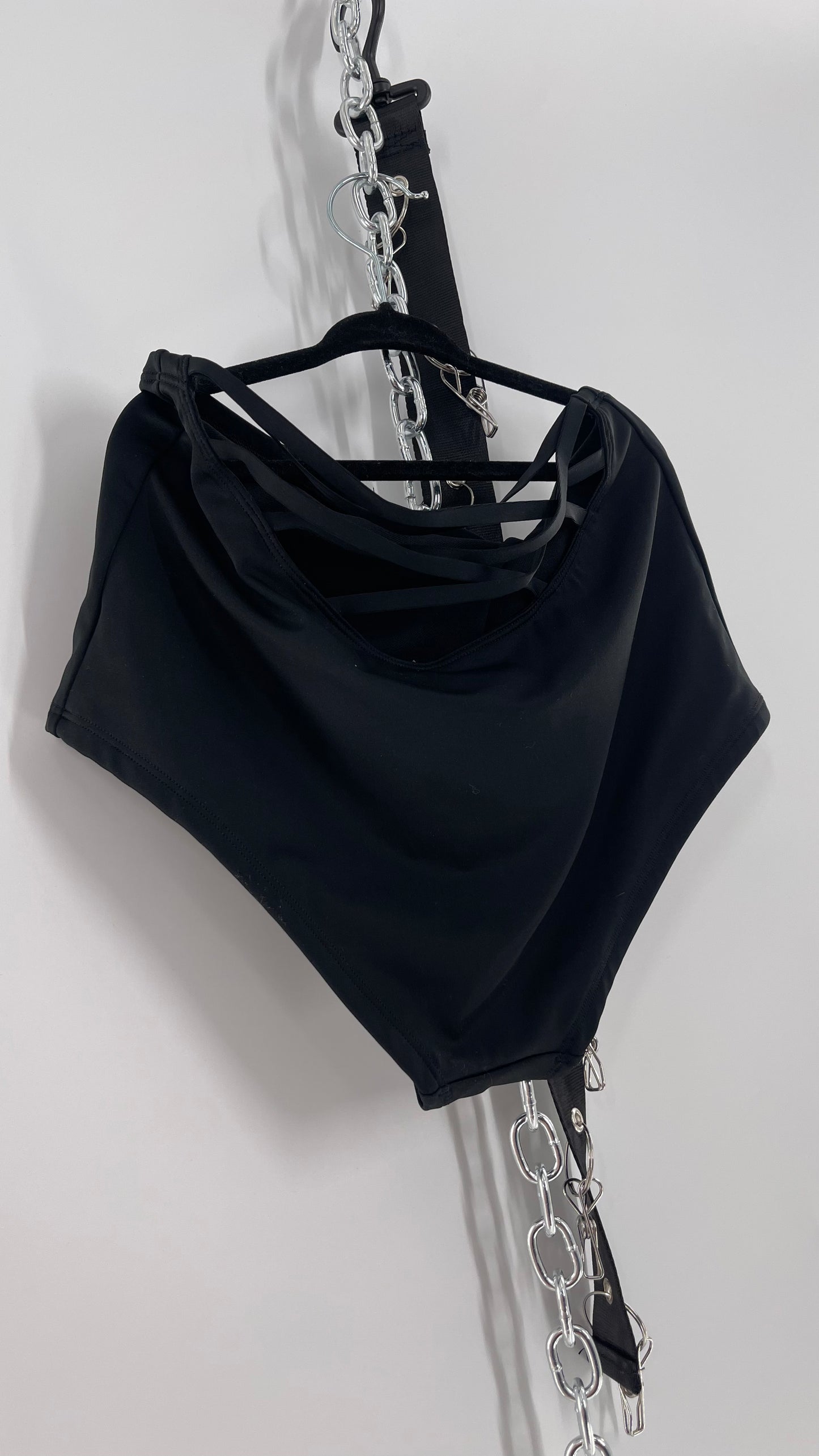 Urban Outfitters Black High Waisted Criss Cross Back Swim Bottoms (Medium)