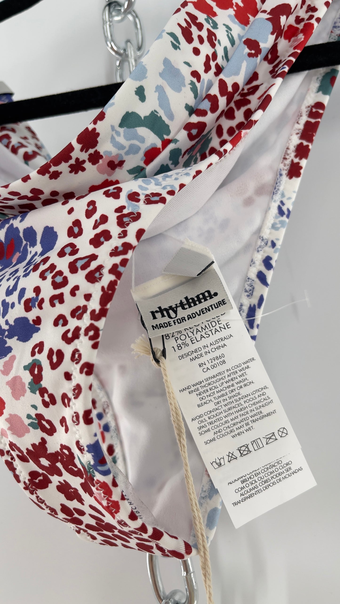 RHYTHM. White Mombasa Xanadu 82% Recycled Bikini Bottom (S)