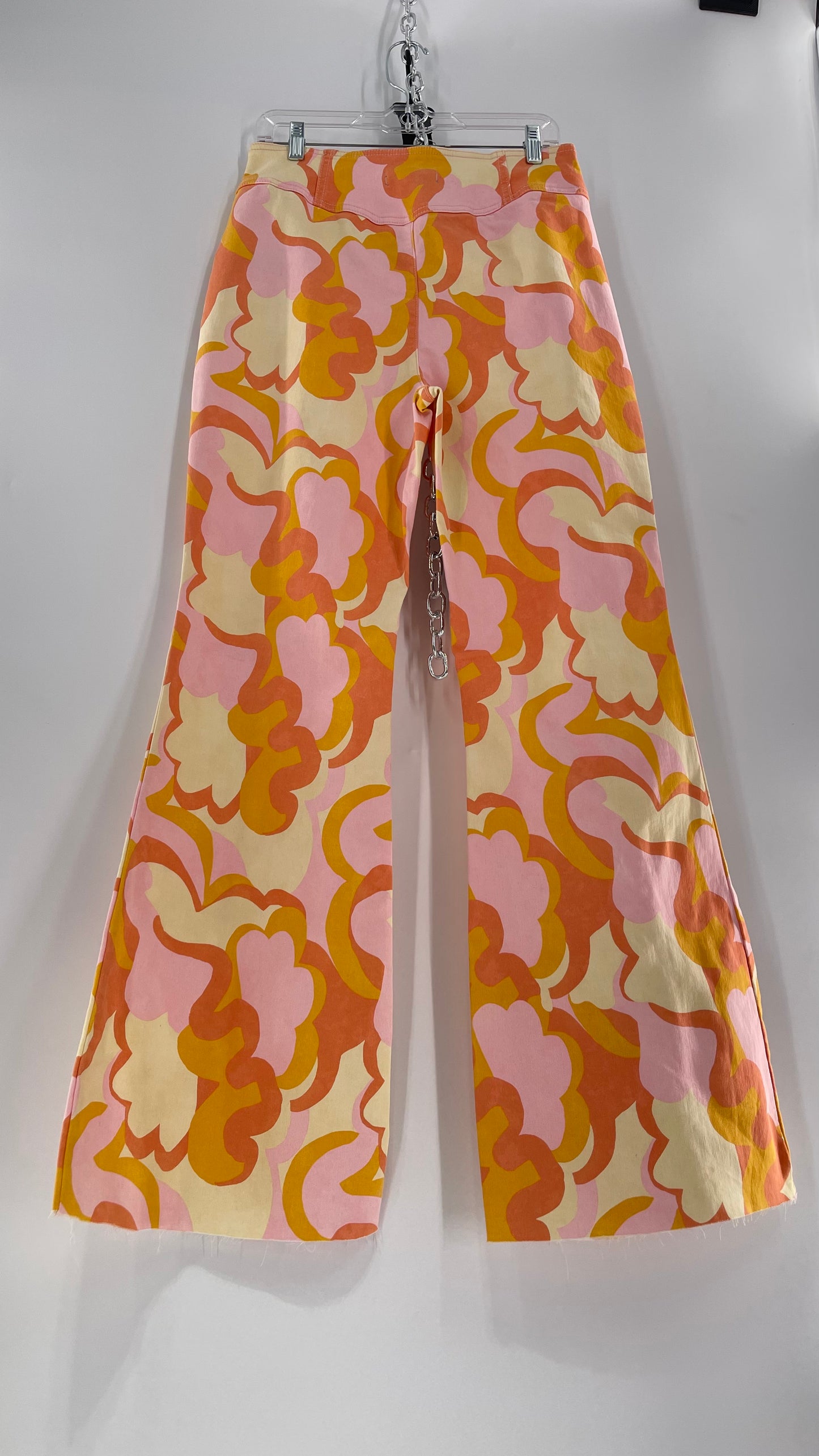 Free People Youthquake Warm Toned Funky Patterned Flare Bell Bottoms (31)