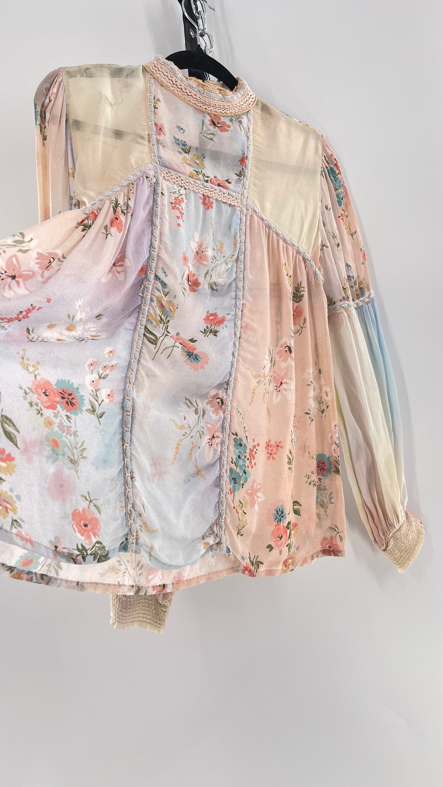 Bl^nk London Anthropologie Pastel Patchwork Blouse (Small)