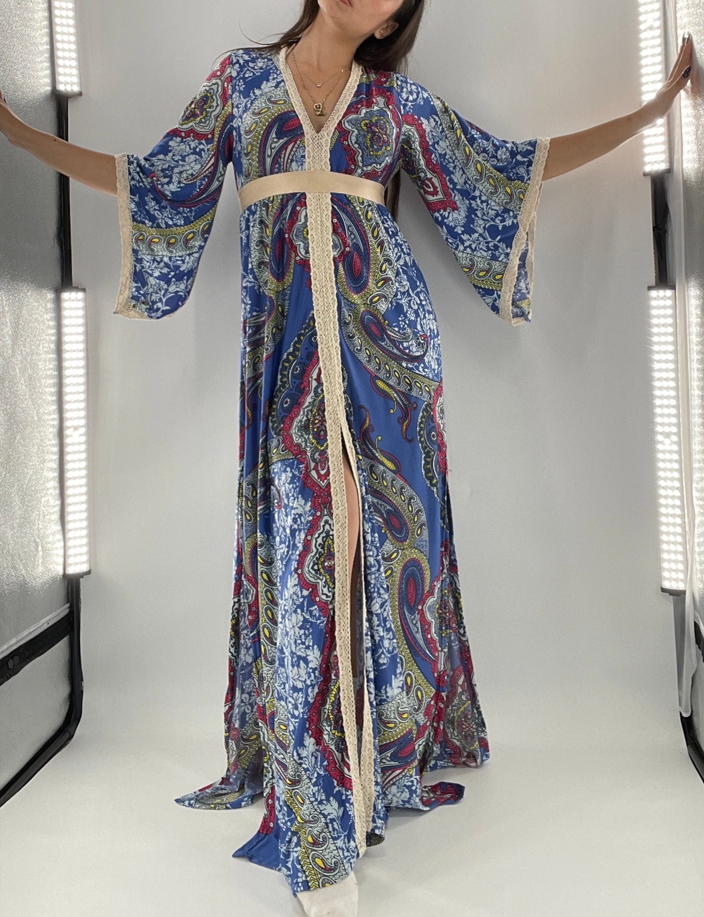 Vintage Handmade Benissimo 70s Maxi with Bell Sleeves