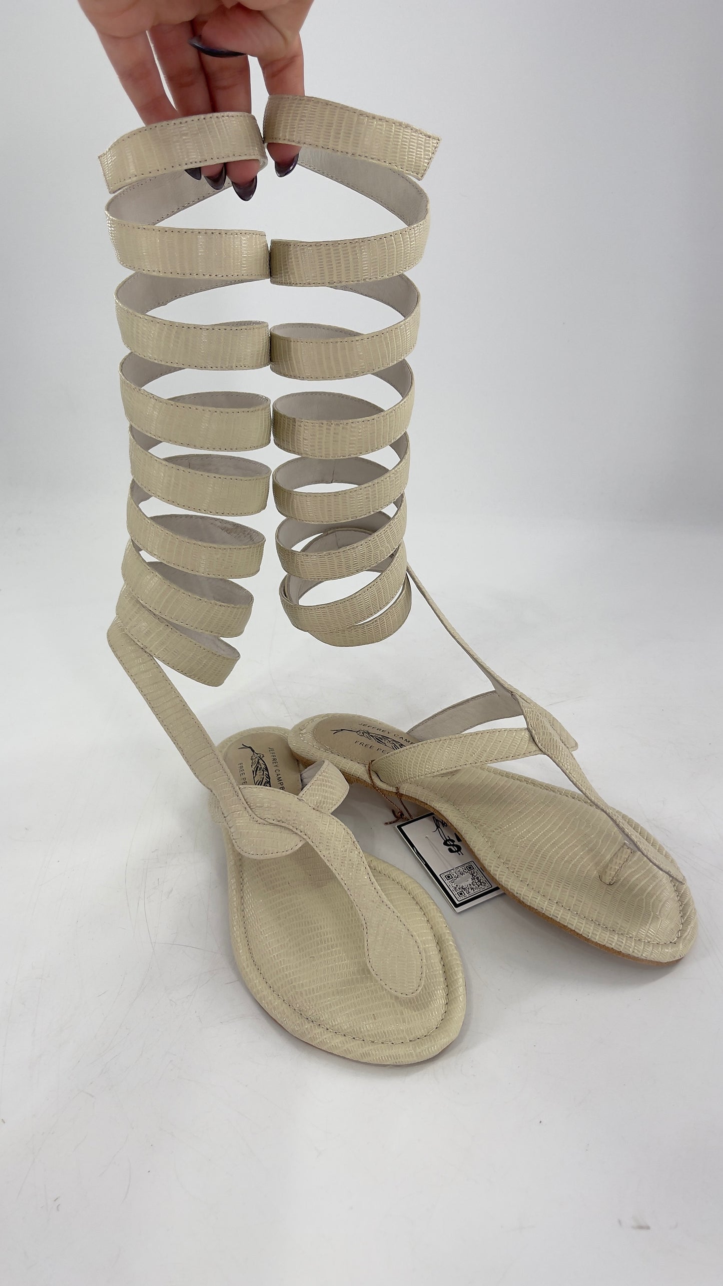 Free People X Jeffrey Campbell Slinky Mid Calf Wrap Around Sandal (6)