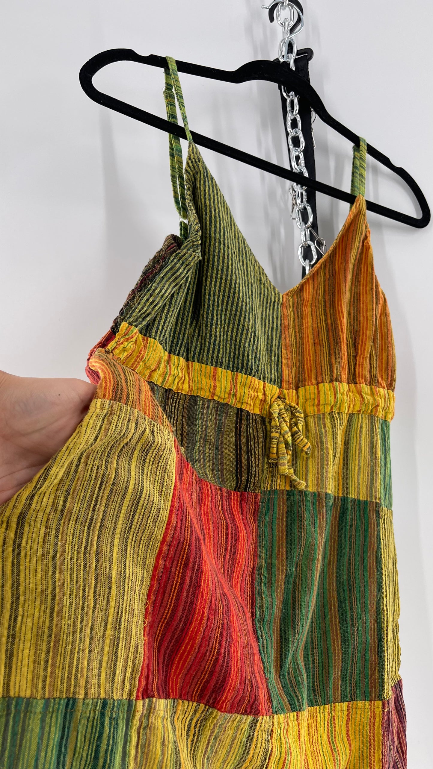 90s Jayli Hippy Rasta Patchwork Mini (XL)