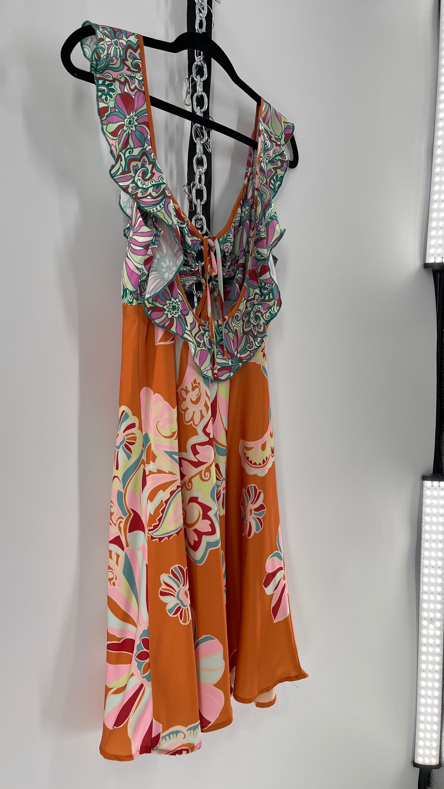 Intimately Free People Funky Patterned Slip Mini Dress (Large)