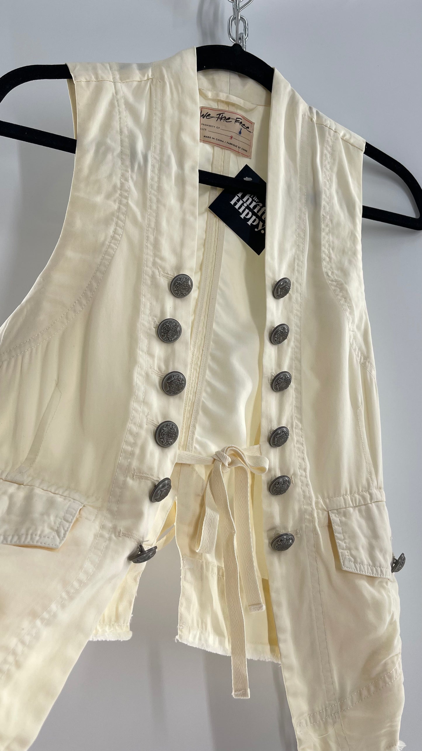 Free People Off White Military Style Vest with Tags Attached (Small)