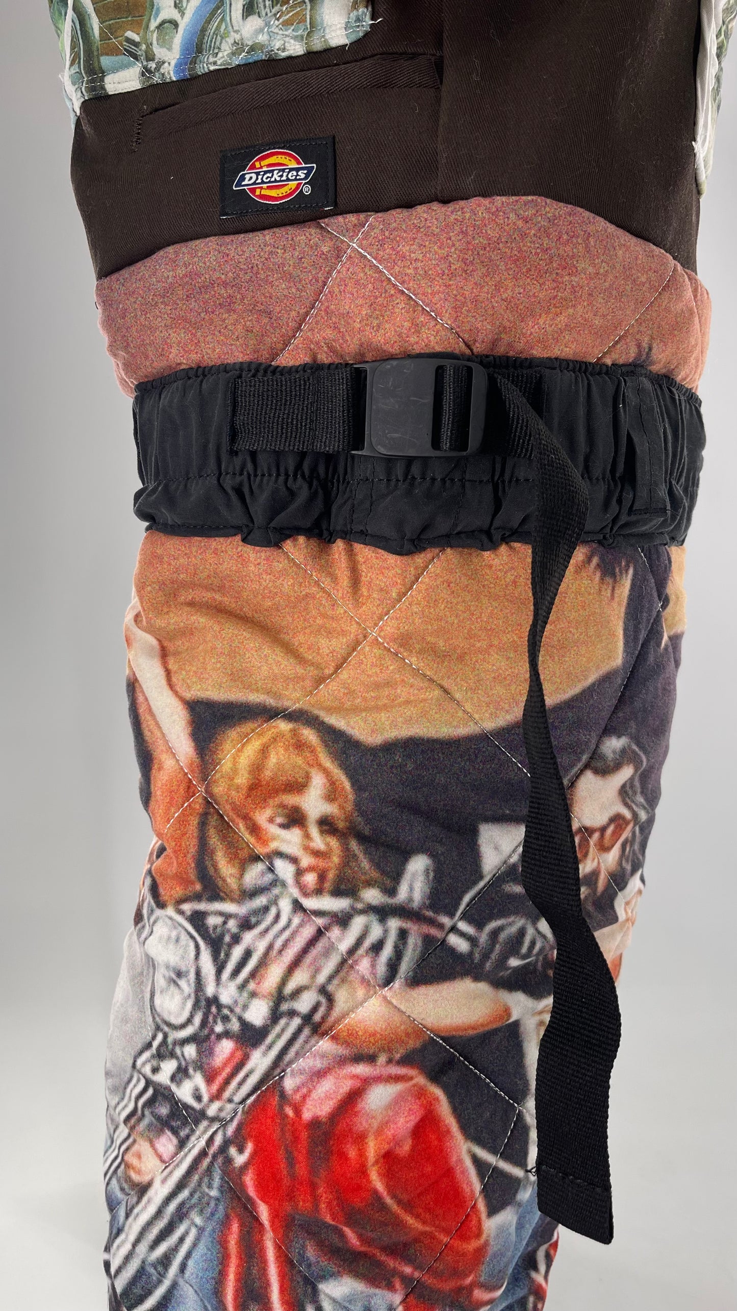 Custom - Handmade Reworked Dickies with Quilted Moto Pattern