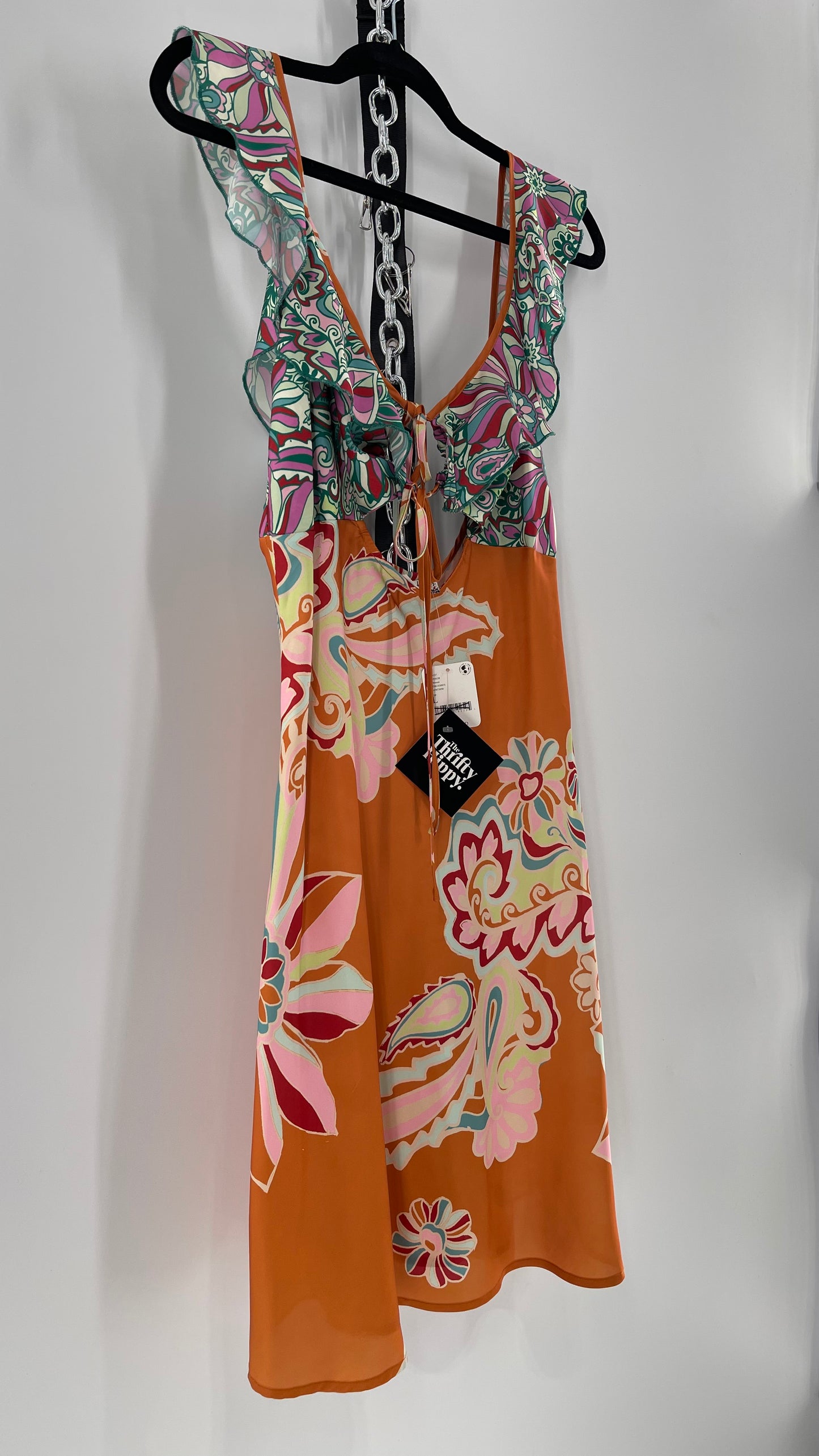 Intimately Free People Funky Patterned Slip Mini Dress (Large)