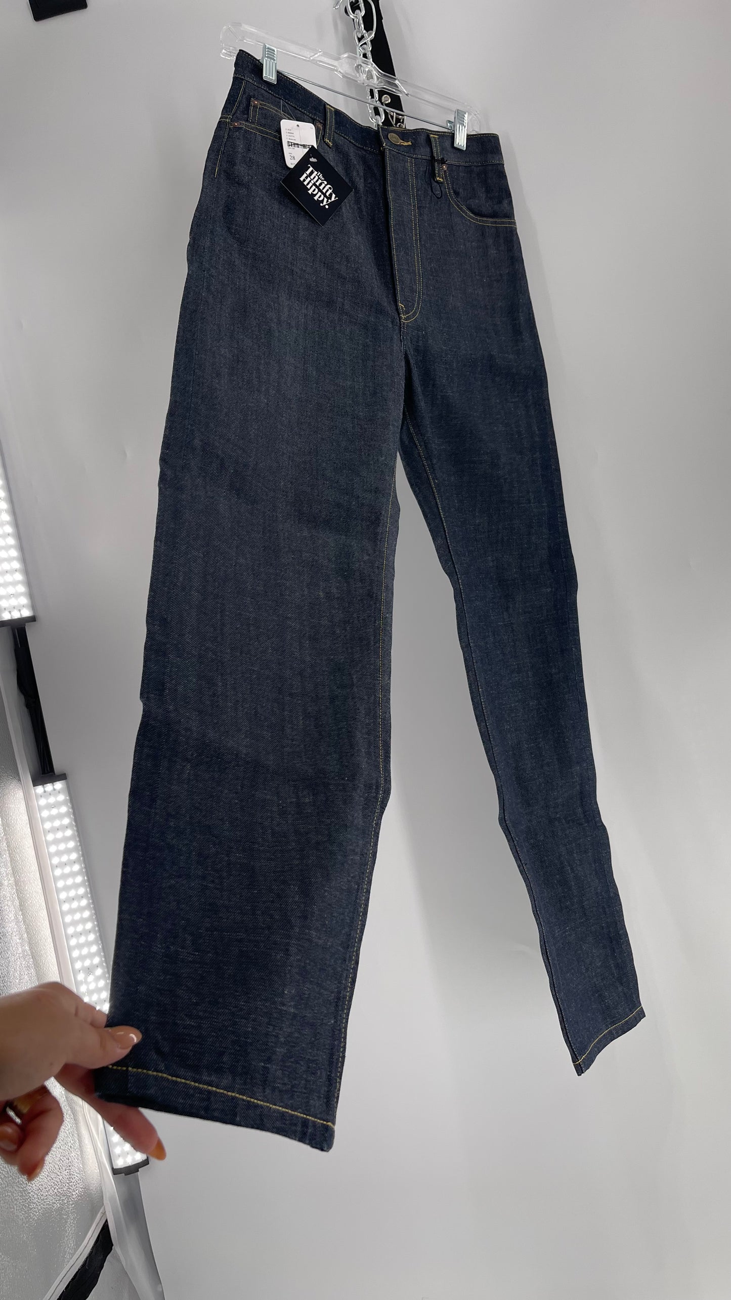 Deadstock Vintage Free People Lady Lee Riders Dark Wash Jeans (Size 28)